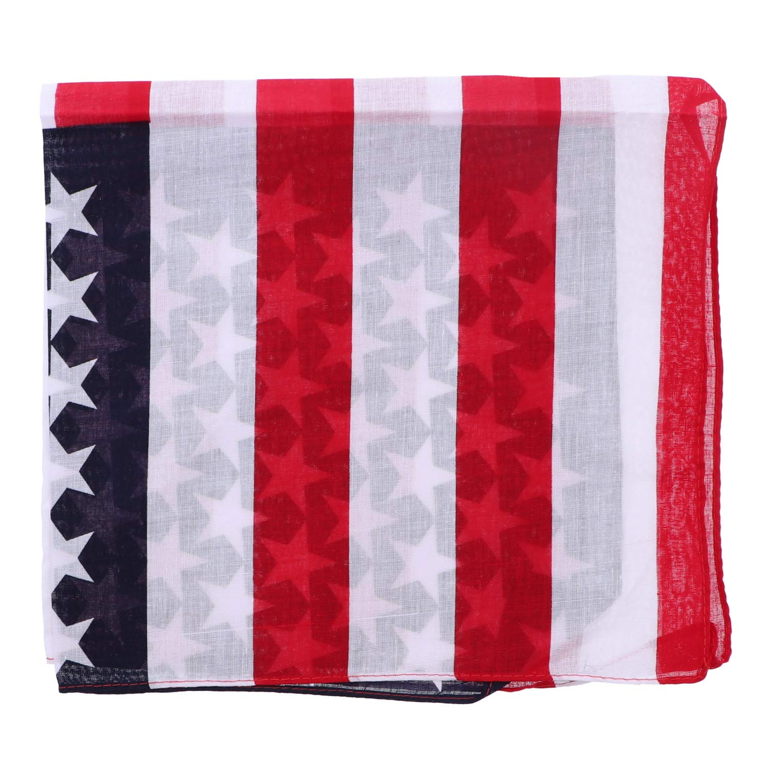 Motique Accessories USA Stars and Stripes Bandana - Patriotic American Flag Bandana - 21 Inches (One Size Fits Most) - Perfect for 4th of July, Parades, and Outdoor Adventures