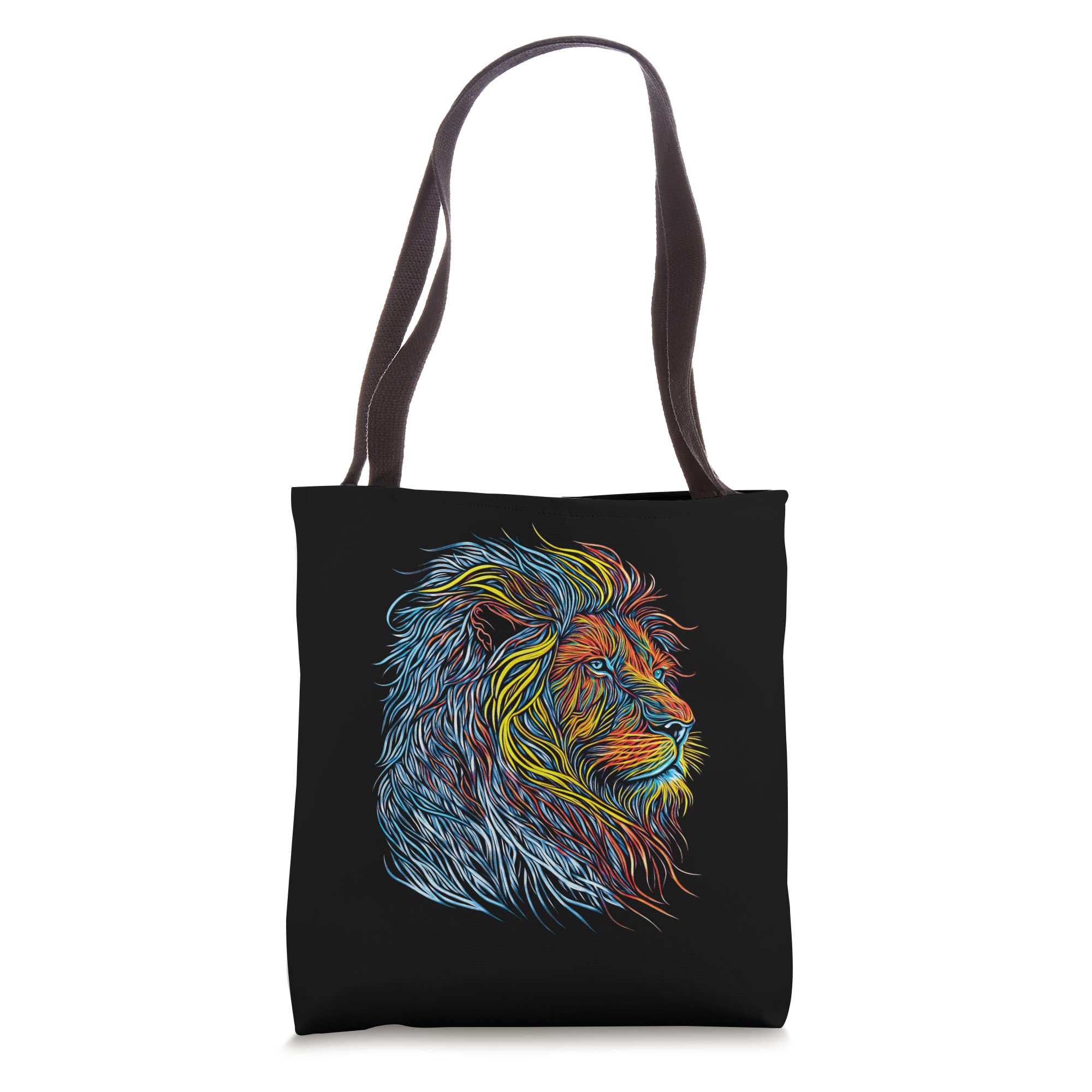 Vibrant Lion Print Tote Bag - Stylish & Durable Canvas Shopping Bag for Women, Beach, Grocery & Everyday Use