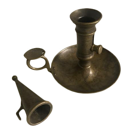 Antique Brass Office Candle Holder with Extinguisher - Elegant Desk Decor for Home & Office Workspace