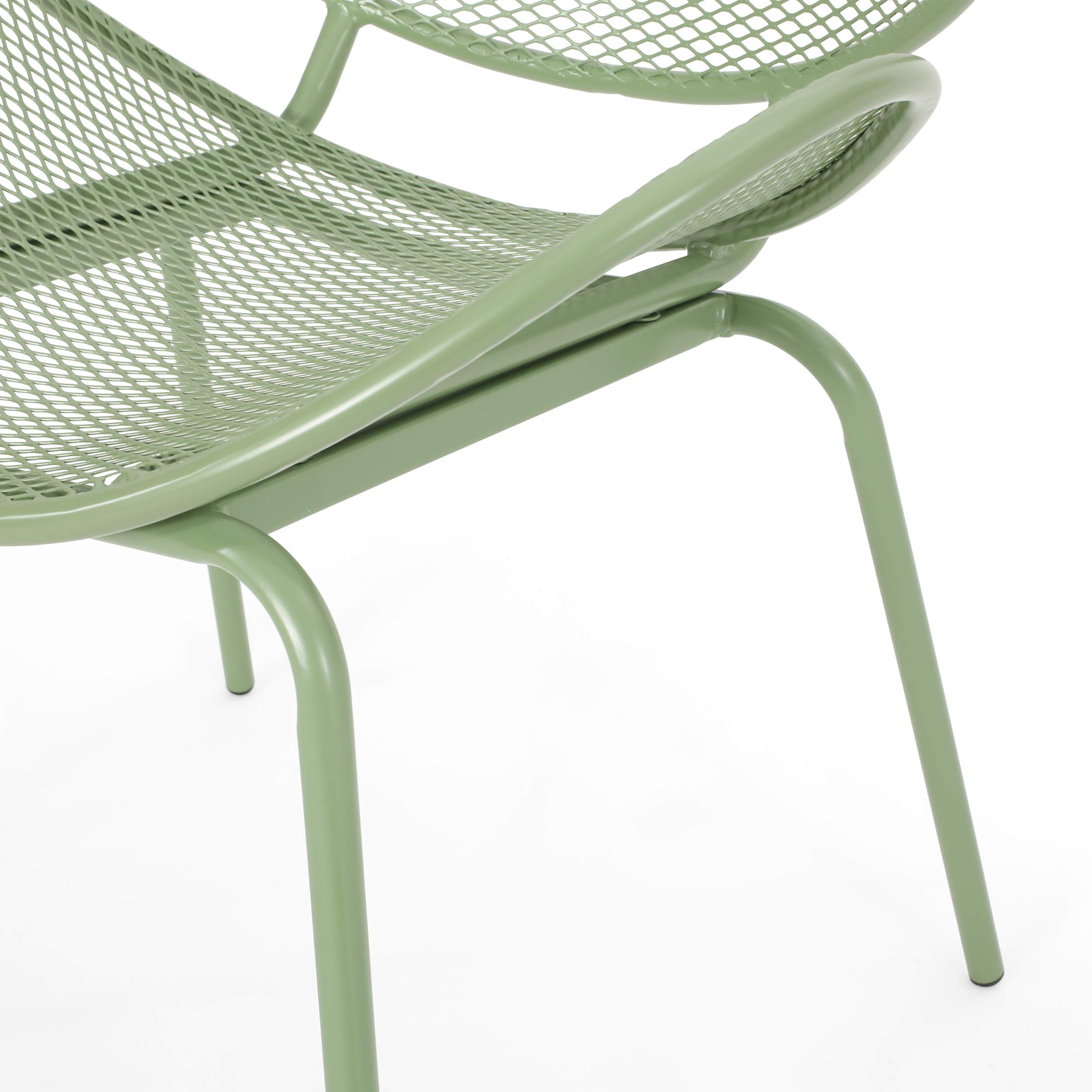 GDF Studio Outdoor Dining Chairs (Set of 2) - Matte Green Patio Furniture for Garden, Backyard, Poolside & Balcony Use