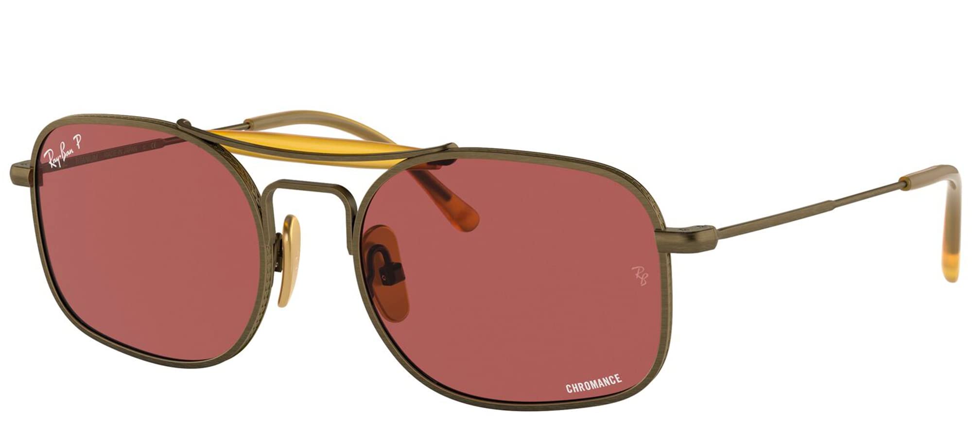 Ray-Ban RB8062 Titanium Square Sunglasses for Men & Women - Lightweight Polarized UV Protection - Perfect for Driving, Beach & Outdoor Activities