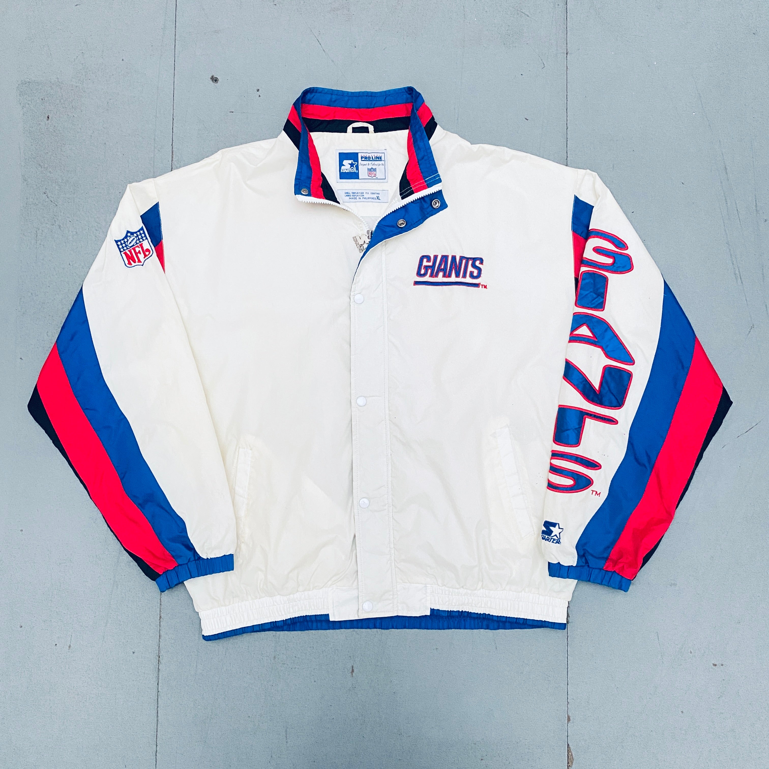 New York Giants 1990s Full-Zip Proline Starter Windbreaker Jacket - XL Size, Vintage NFL Football Fan Gear for Men, Game Day & Casual Wear