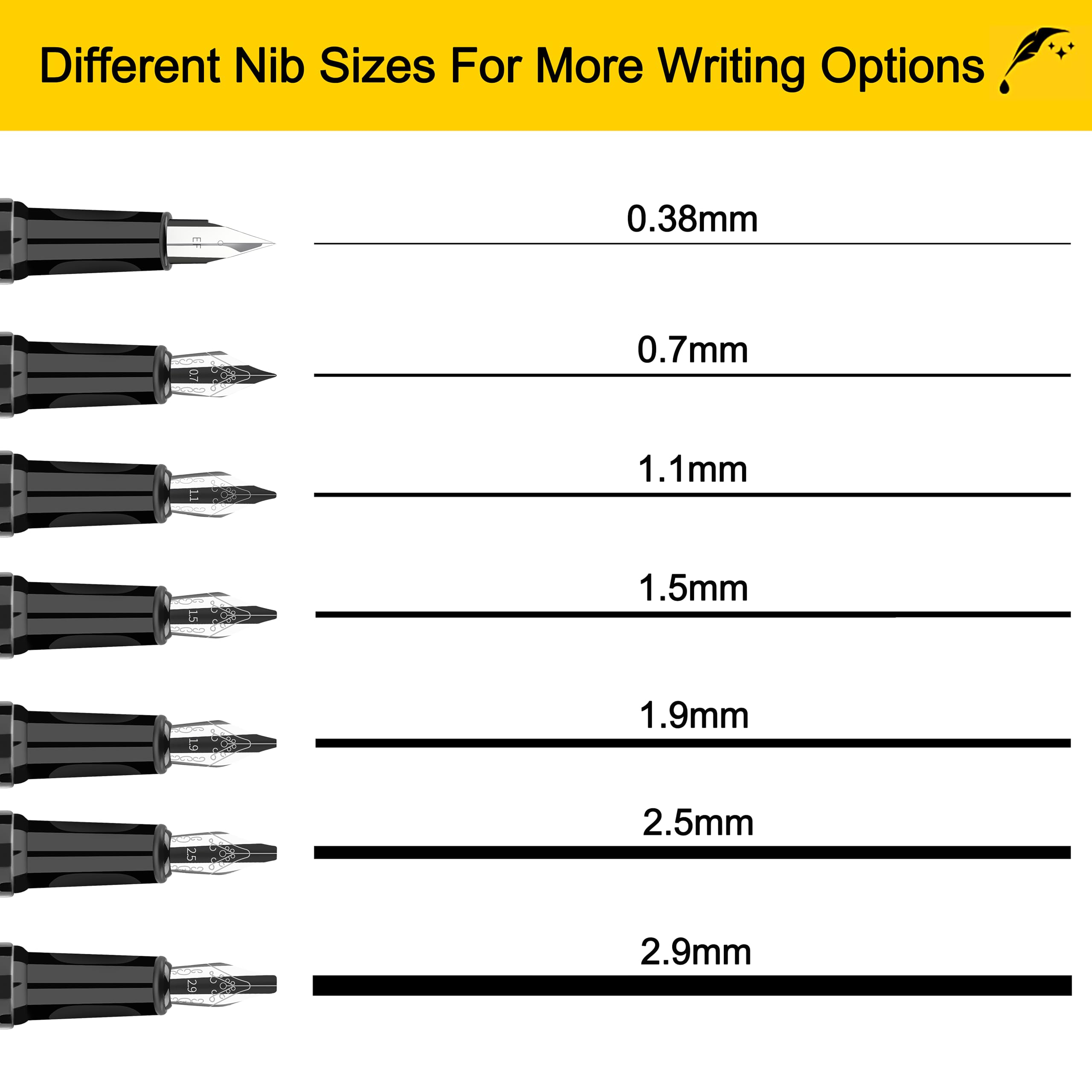 Premium Calligraphy Pen Set with 8 Nib Sizes & 60 Ink Cartridges (12 Colors) - Ideal for Beginners, Writing Practice, Art Drawing, Wedding Invitations & DIY Craft Projects