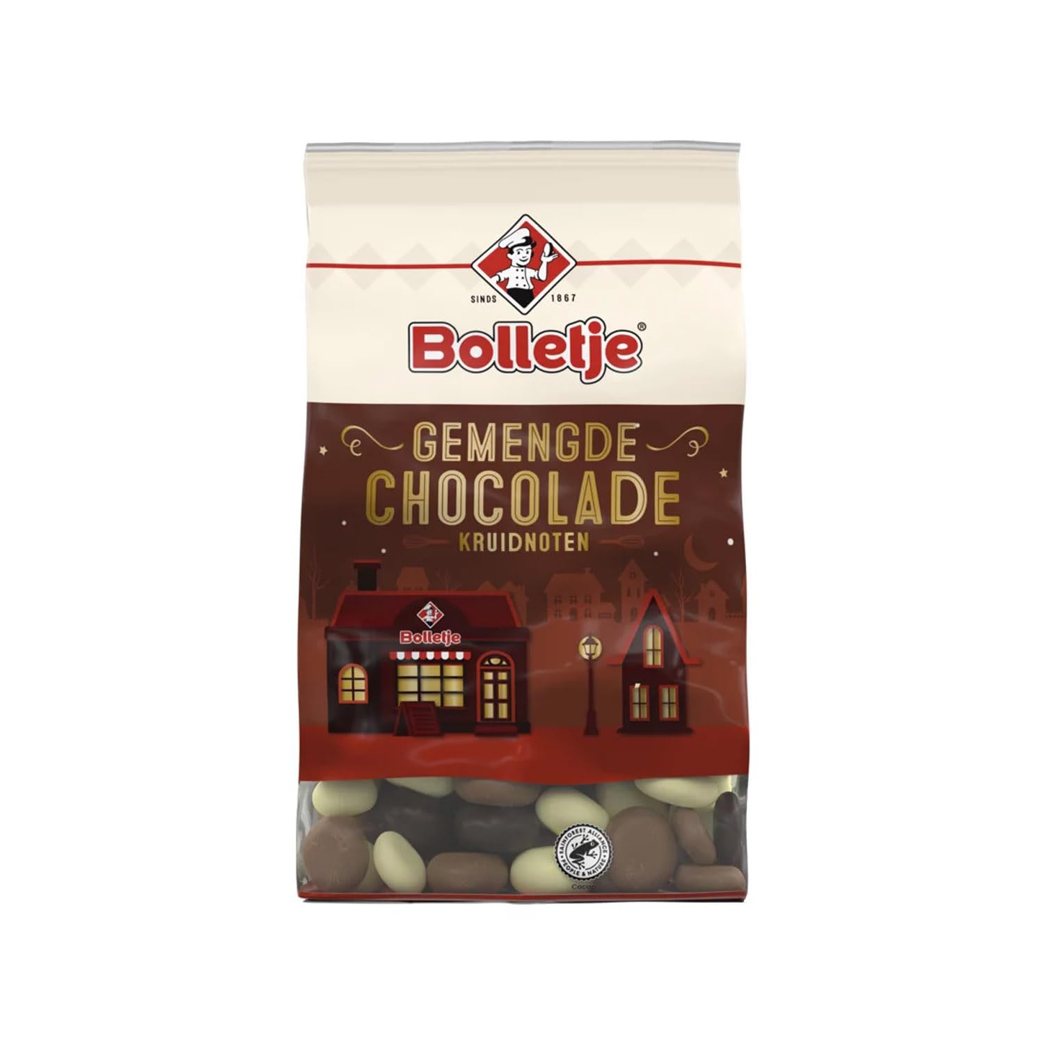 Dutch Speculatius Cookies Set - 3 Chocolate Coated Bolletje Cruid Notes, 250g | Perfect for Christmas Gifts & Holiday Treats
