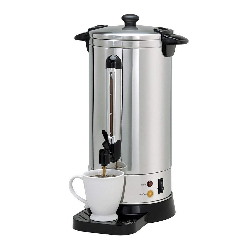NESCO CU-50 Professional Stainless Steel Coffee Urn - 50 Cup Capacity for Large Gatherings, Offices, and Catering Events
