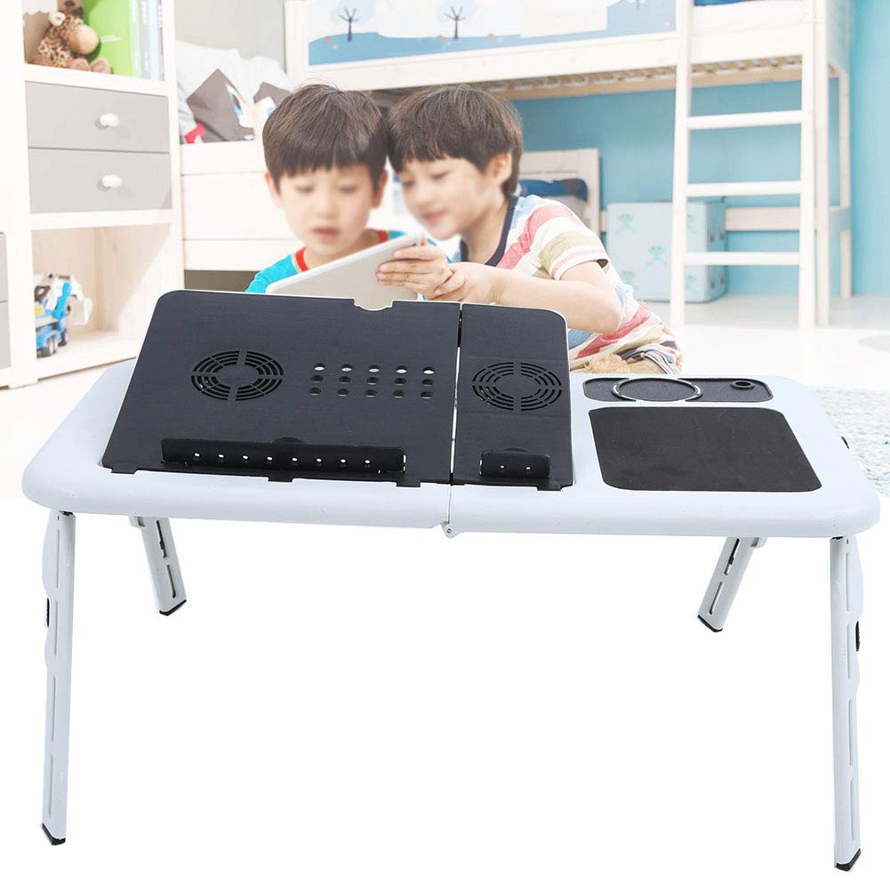 Adjustable Laptop Stand for Bed & Sofa - Portable Lap Desk with Cooling Fan - Ergonomic Bed Tray for Work, Study & Entertainment in Bed or Couch
