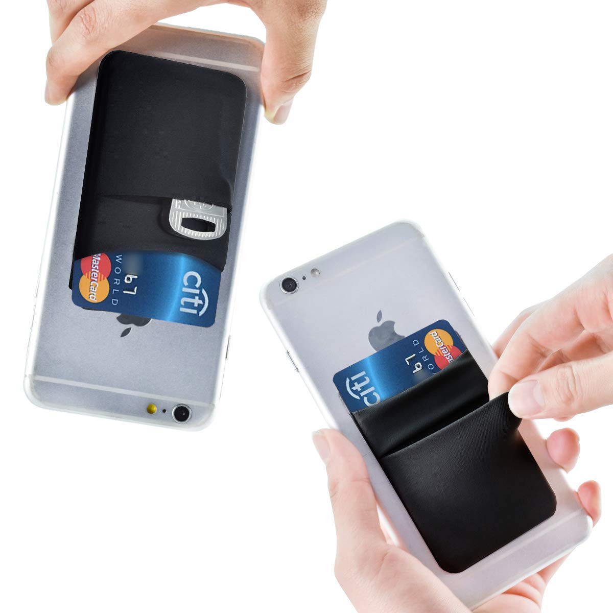 Stretchy Lycra Phone Card Holder - 3M Adhesive Sticker Wallet for iPhone, Samsung & Android - Holds Credit Cards, ID & Cash (3-Pack) - Perfect for Gym, Travel & Everyday Use