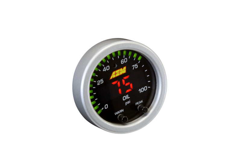 AEM X Series 0-100psi Pressure Gauge Kit - High Accuracy, Durable Performance for Automotive, Industrial & Hydraulic Systems