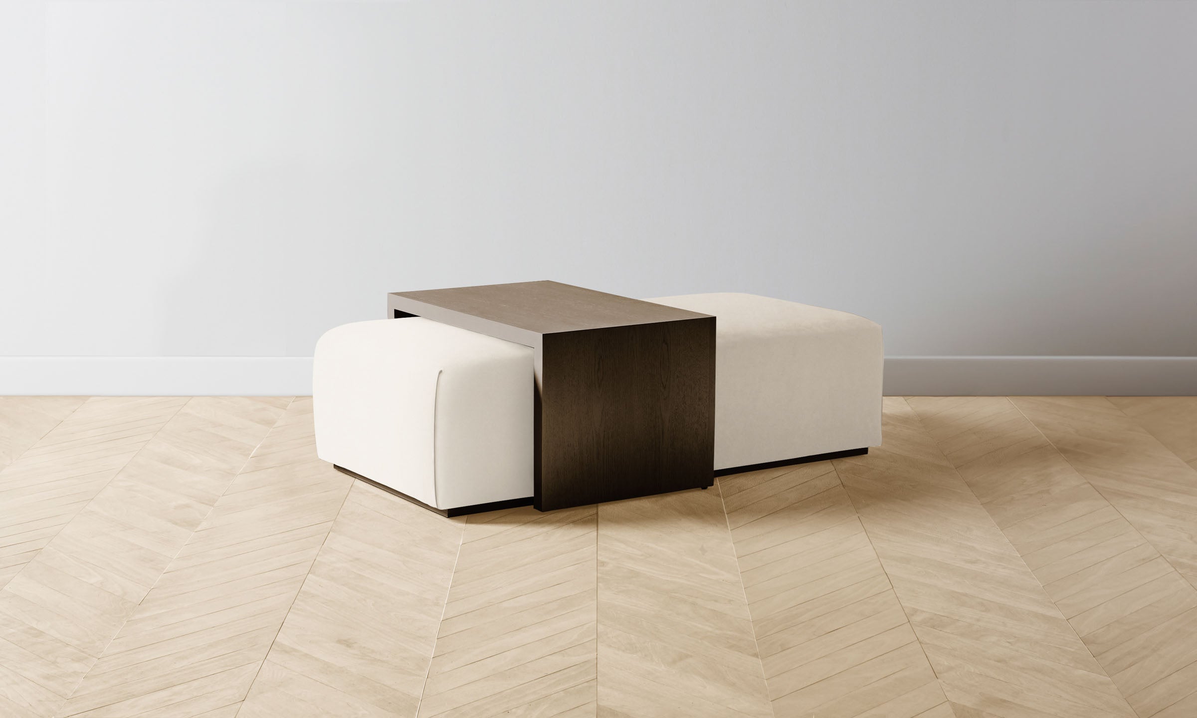 The Bowery Ottoman - Italian Brushed Wool Vanilla Upholstered Storage Bench | Perfect for Living Room, Bedroom & Entryway Seating