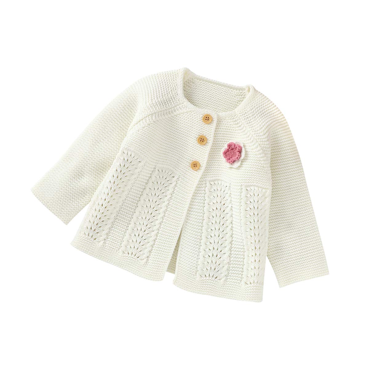 Newborn Baby Girl Cardigan Sweater - Soft Long Sleeve Knit Top for Fall & Winter | Warm Outerwear Coat for Infants | Perfect for Family Photos, Daily Outings & Cozy Home Wear