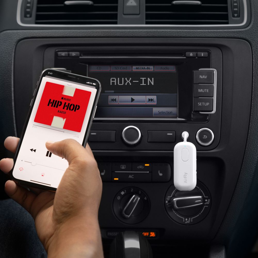 Twelve South AirFly Pro Deluxe Wireless Bluetooth Audio Transmitter - Stream Music to Headphones in Cars, Planes & Gyms | Compatible with AirPods & All Bluetooth Devices
