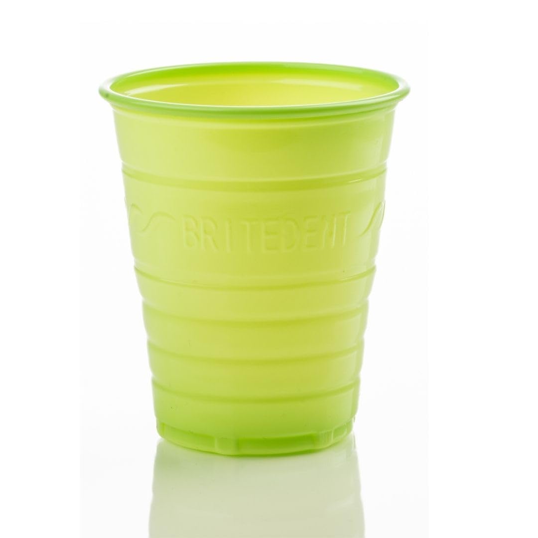 1000 Pack 5 oz Disposable Plastic Cups with Embossed Grip - Small Drinking Cups for Dental Offices, Hospitals, Home, Office & Picnics - Durable Green Plastic Containers for Beverages, Snacks and Party Use