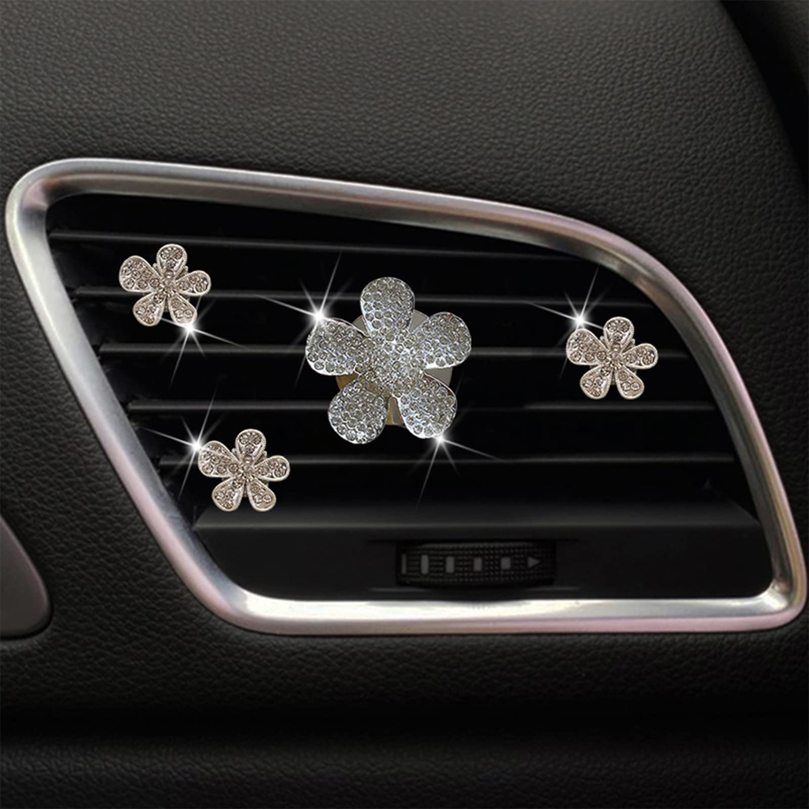 **Alvinwin Bling Daisy Car Air Vent Clip - Decorative Flower Charm with Air Freshener for Interior Car Accessories | Perfect for Vehicle Decoration & Aromatherapy**