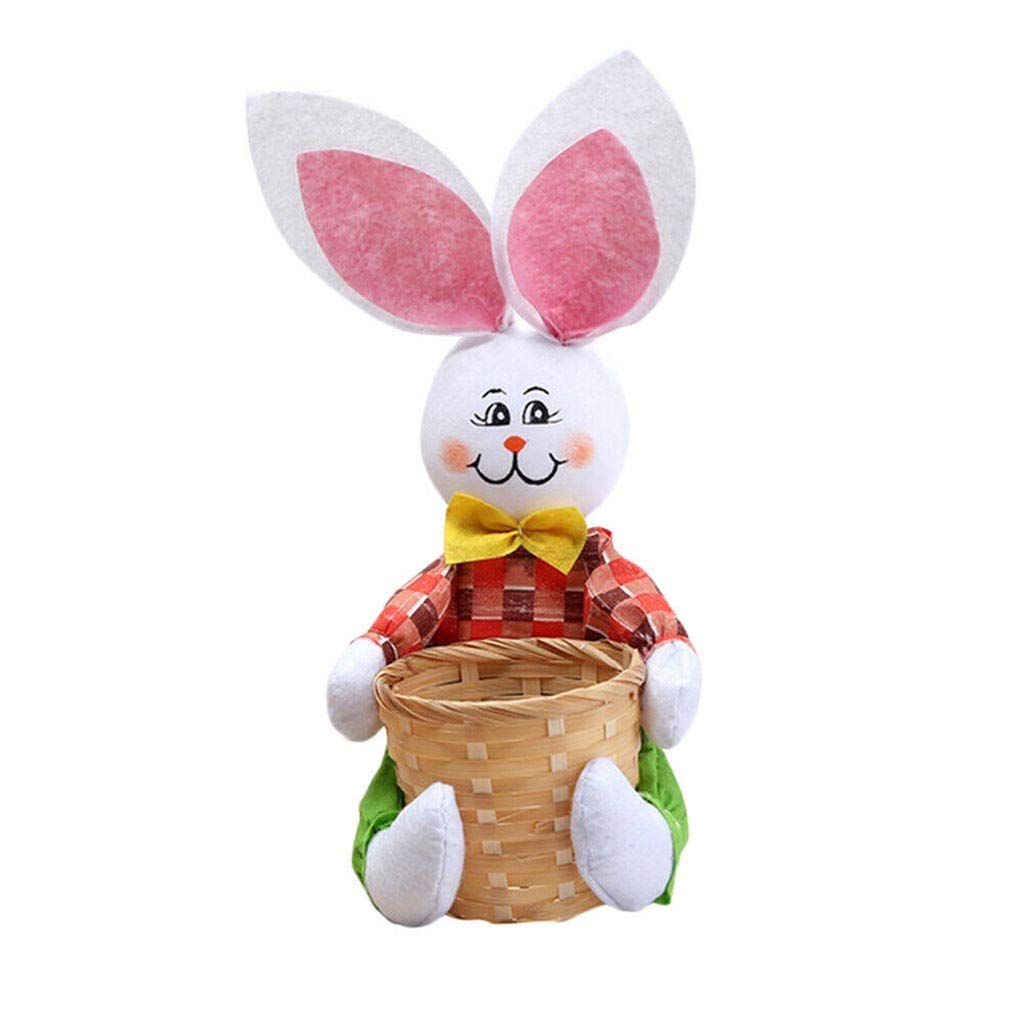 HHmei Cute Bunny Easter Basket - Green Rabbit Storage Bag for Easter Eggs, Candy & Party Decorations - Perfect for Easter Gifts, Egg Hunts & Spring Celebrations