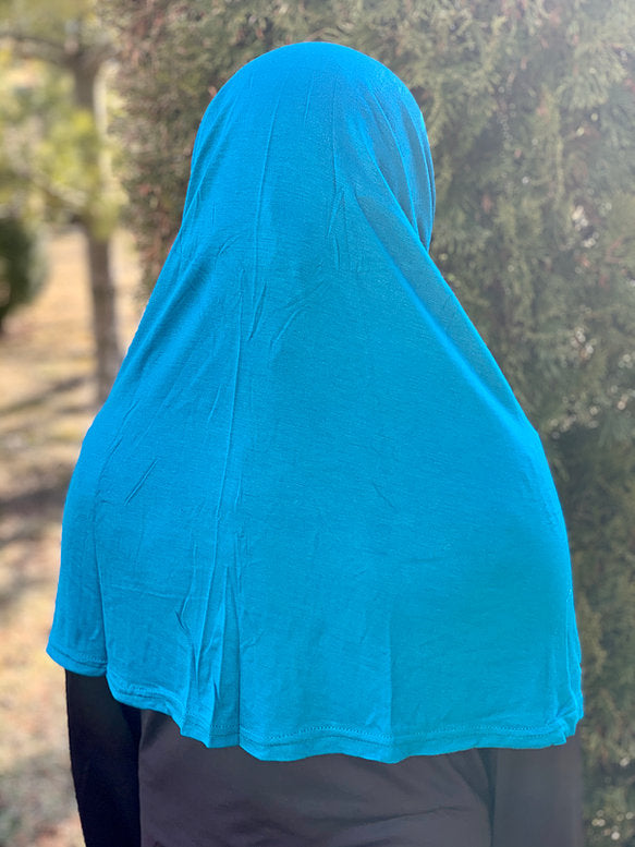 Two Piece Amira Hijab Set - Polar Blue Color - Modest Muslim Women's Scarf for Daily Wear & Special Occasions