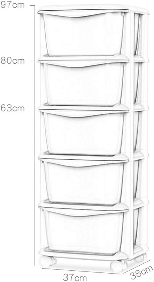 4-Tier Plastic Storage Bins with Slotted Drawers - Dustproof & Moisture Proof Organizer Cabinet (Macaron White) for Bedroom, Closet & Office Organization