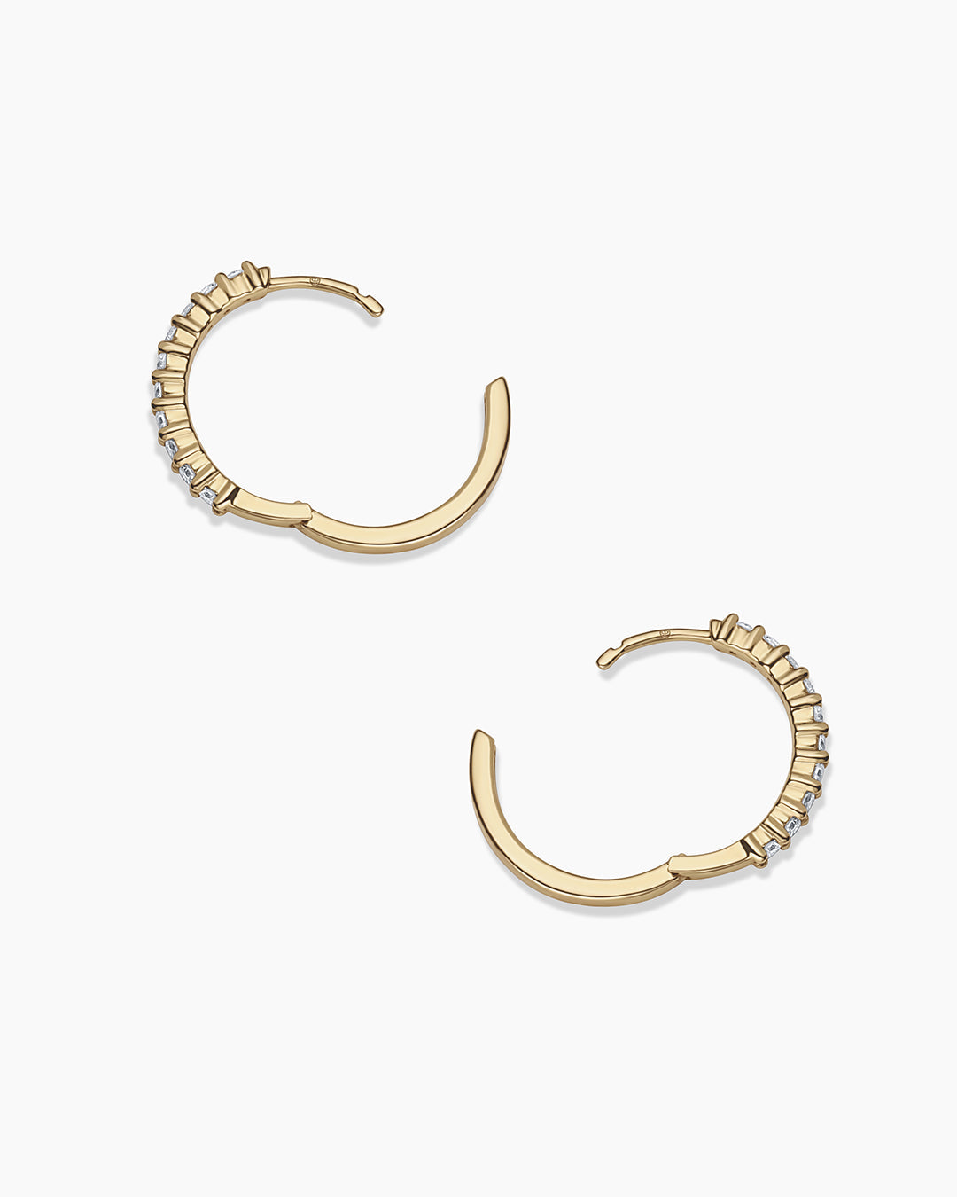 14K Gold Diamond Hoop Earrings - 15mm Round Stud Earrings for Women, Perfect for Everyday Wear, Parties & Special Occasions