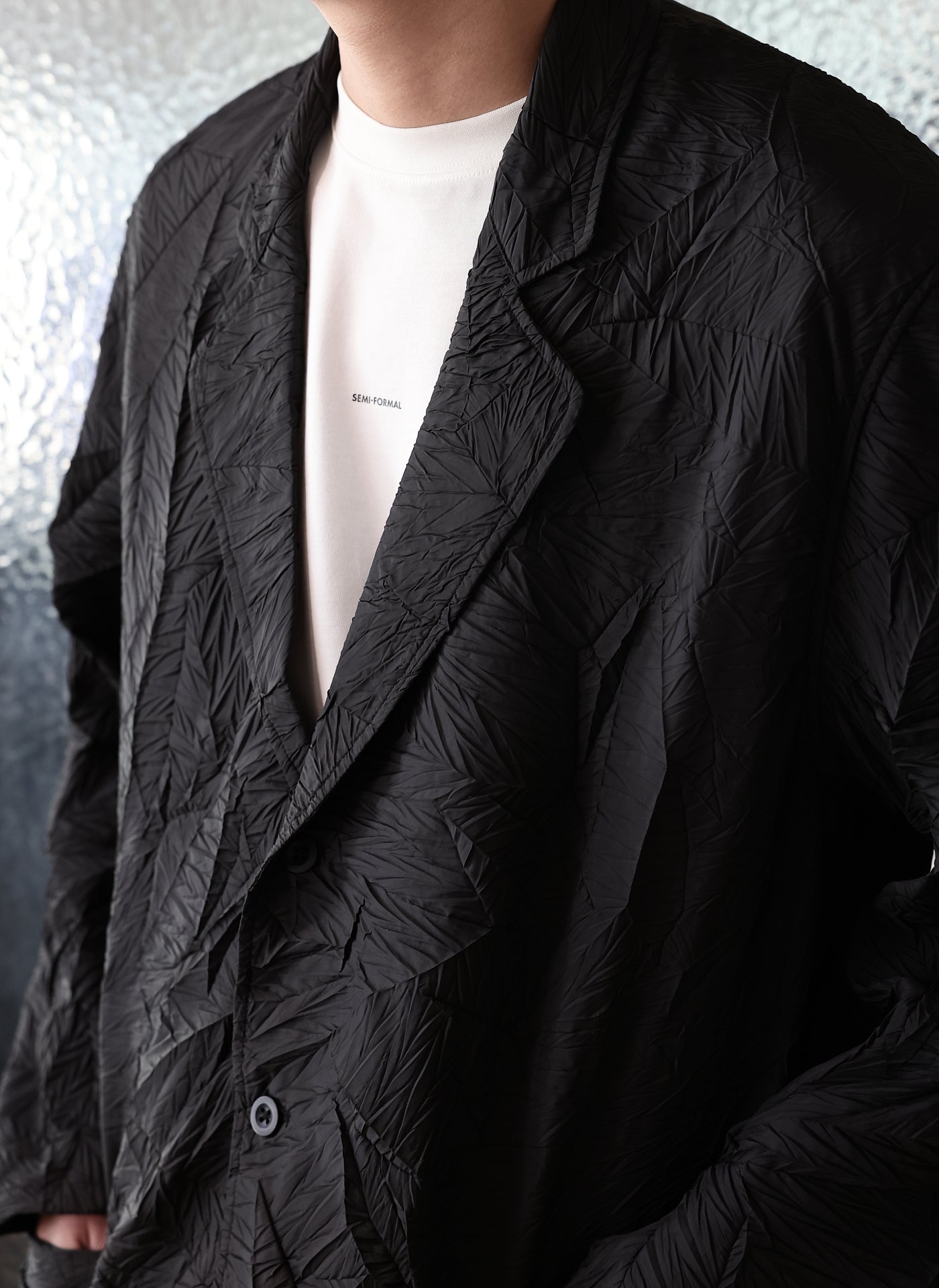 Stylish Distort Pleats Polyester Soft Single Breasted Blazer for Women | Comfortable Office Wear & Business Casual Outfits | Perfect for Work, Meetings, and Professional Events
