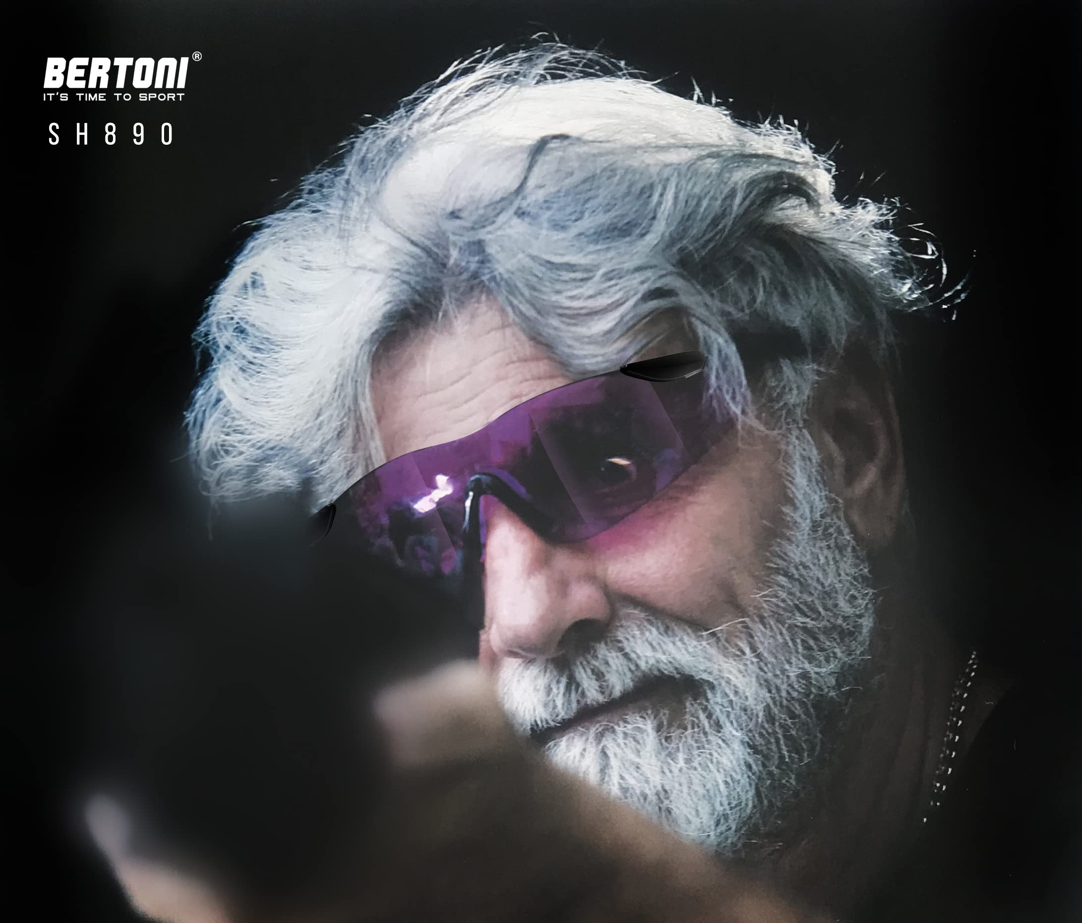 BERTONI SH890 Tactical Shooting Glasses - 4 Interchangeable Anti-Fog Lenses with Carrying Case & Extra Arms | Protective Safety Eyewear for Hunting, Range Shooting & Outdoor Sports | Made in Italy