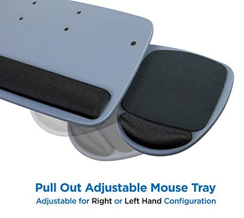 Mount-It! Adjustable Under Desk Keyboard Tray with Ergonomic Wrist Rest - 17.25