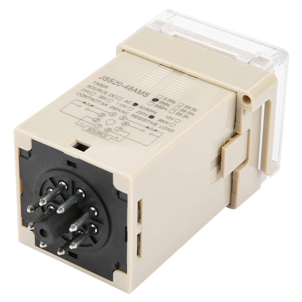 JSS20-48AMS Digital Timer Relay 1-999S AC 220V Power On Delay Module with LED Display - Medium Power Control for Industrial Automation, HVAC Systems & Electrical Equipment