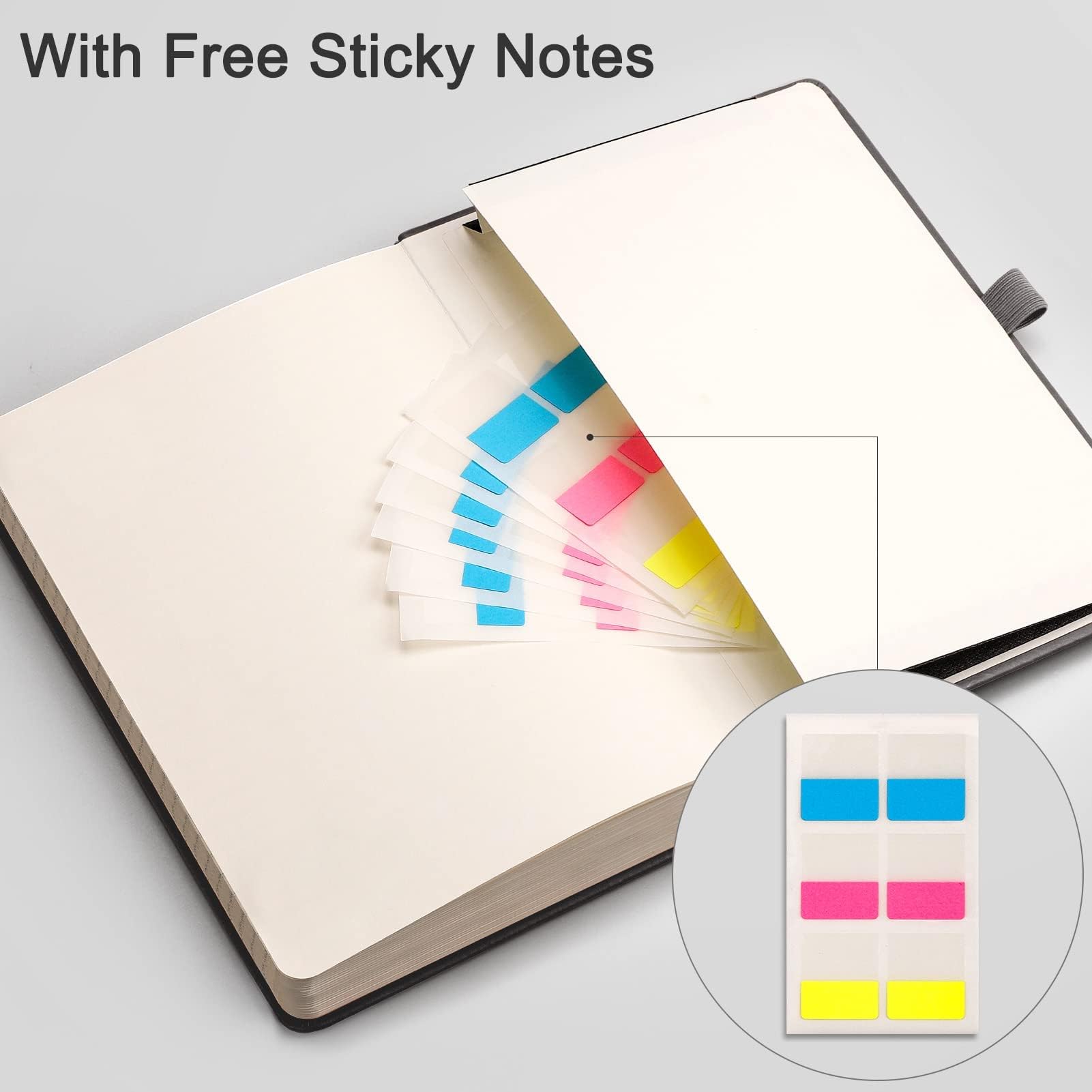 EMSHOI Premium Lined Journal Notebook - 120gsm Thick Leather Hardcover, 256 Numbered Pages A5 (5.75