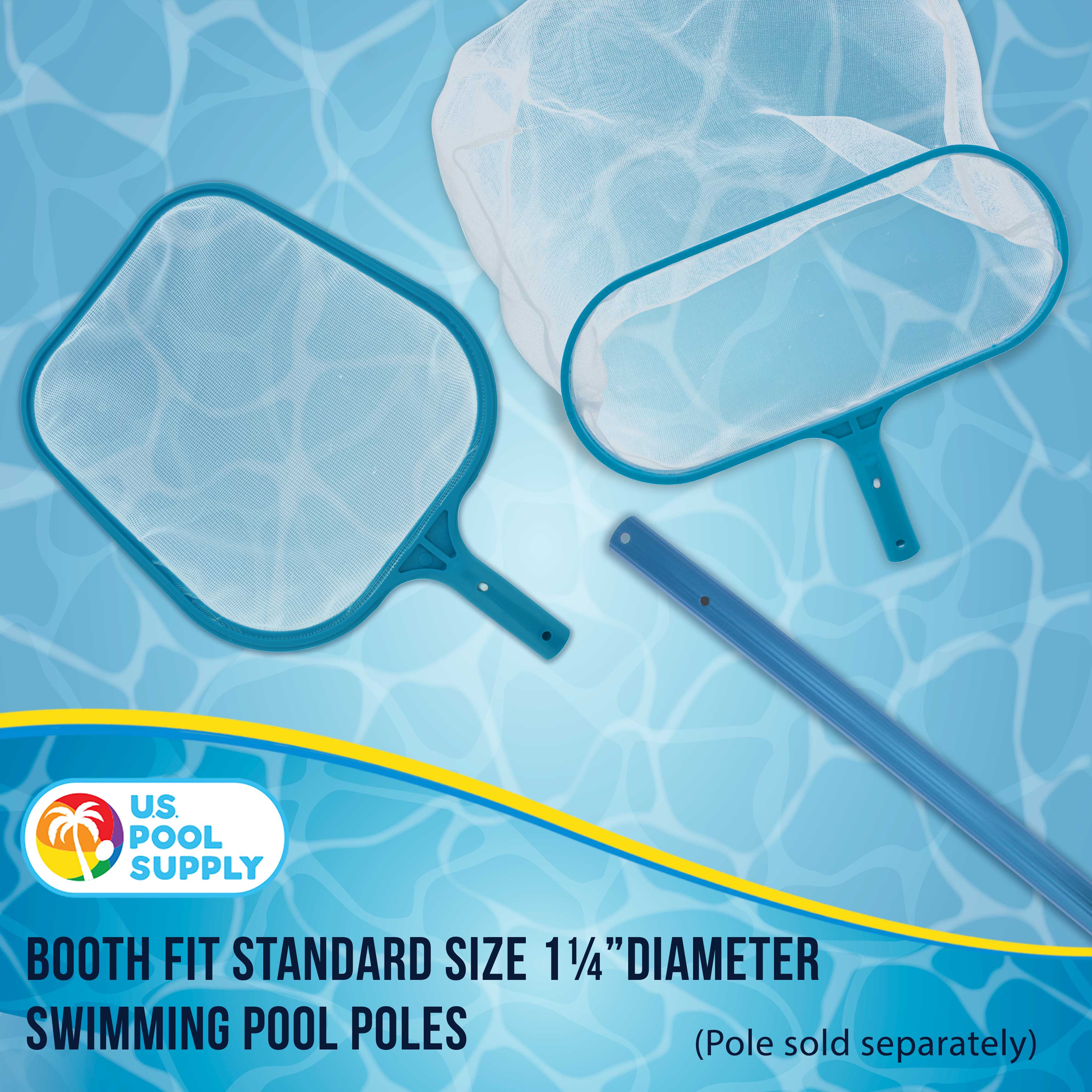 Professional 12 Leaf Skimmer & 16 Rake Pool Net Set - Fine Mesh for Fast Leaf & Debris Removal - Ideal for Swimming Pools & Spas - U.S. Pool Supply®