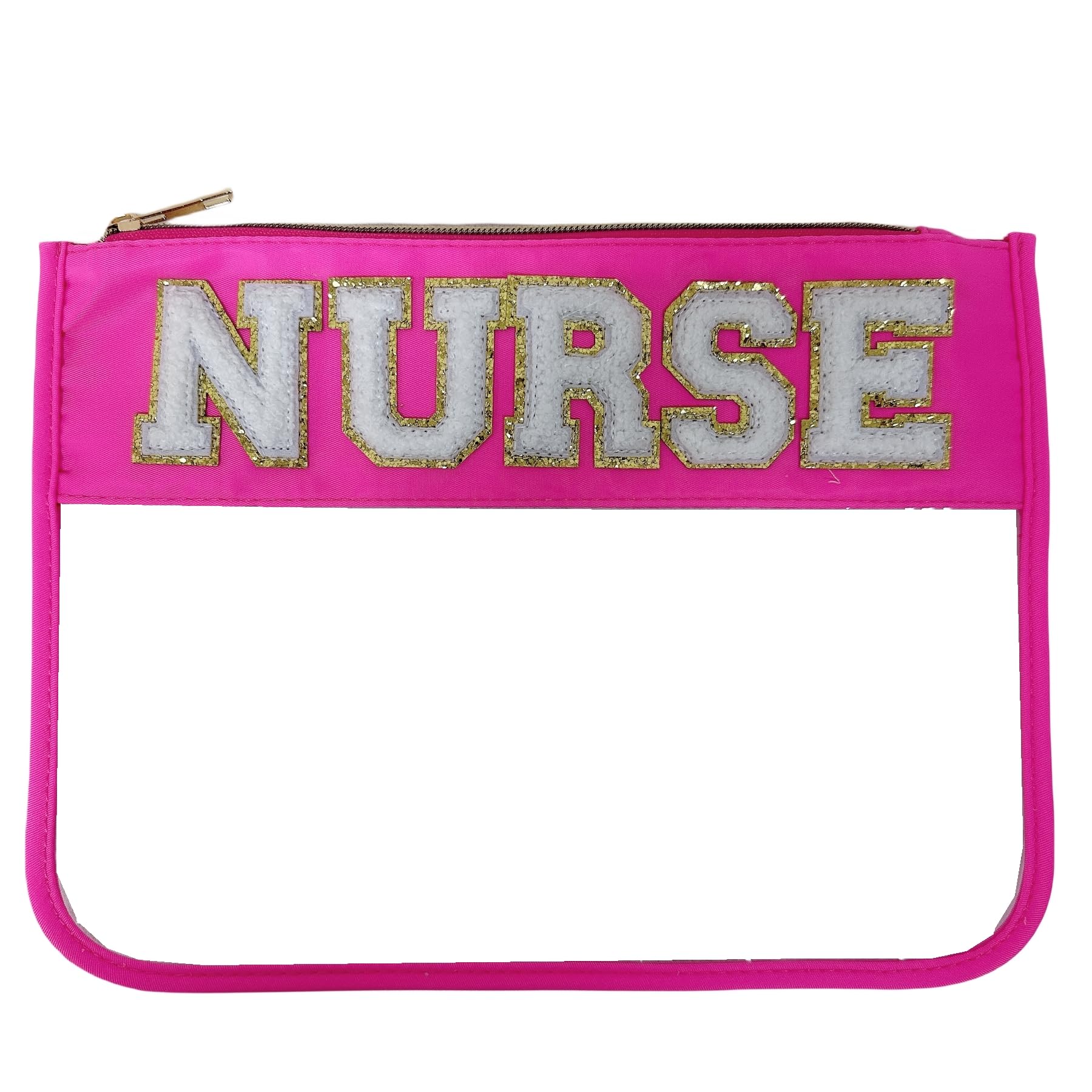 Nurse Bag Essentials - Chenille Letter Work Bag, Clear Makeup Pouch & Travel Toiletry Organizer for Women | Perfect Nurse Gifts, Cosmetic Storage & Travel Accessories for Healthcare Professionals