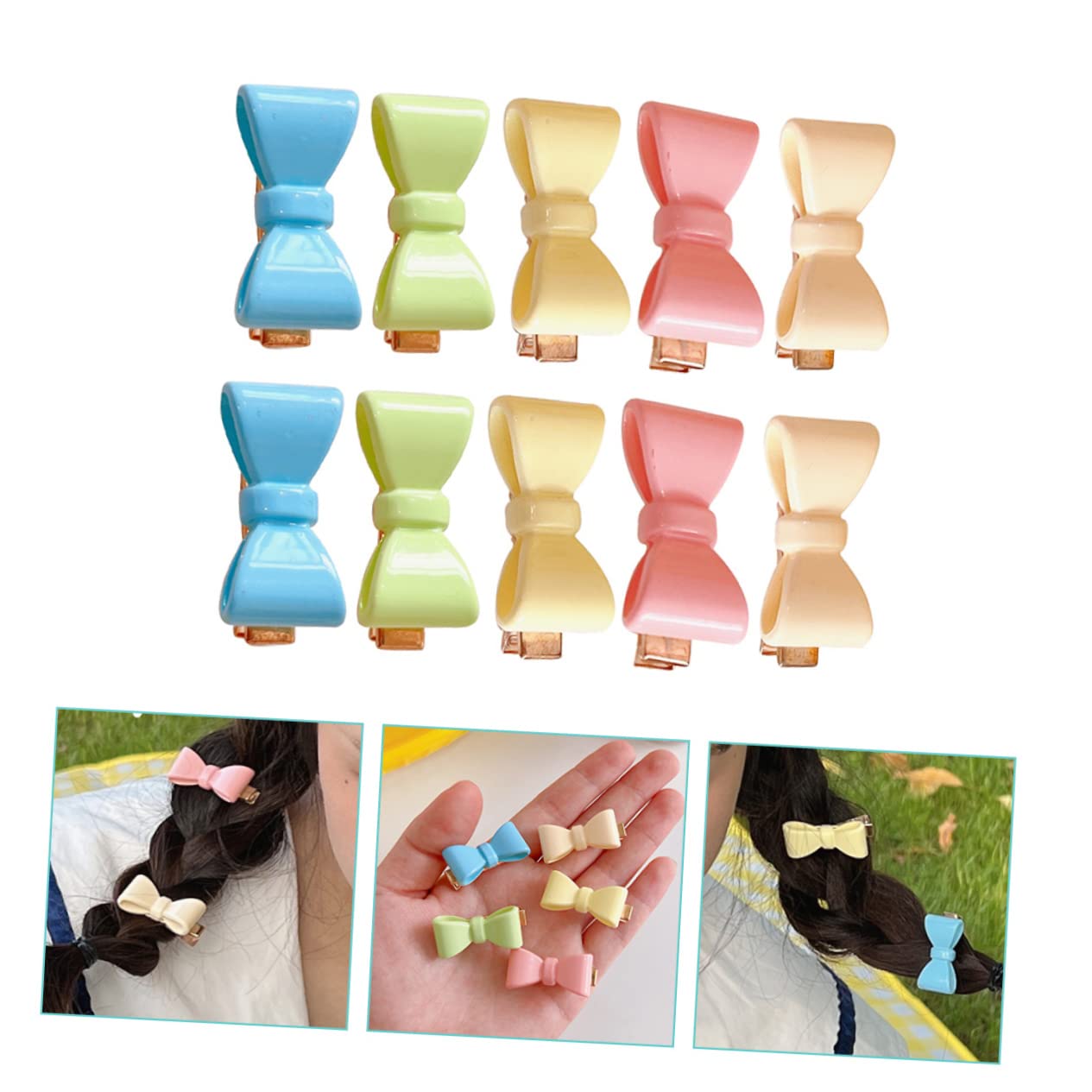 Minkissy 10pcs Hair Clips for Girls - Cute Toddler Hair Bows, Barrettes & Hairpins - Metal Hair Accessories for Kids, Students (Sweet & Stylish) - Perfect for School, Parties & Everyday Wear