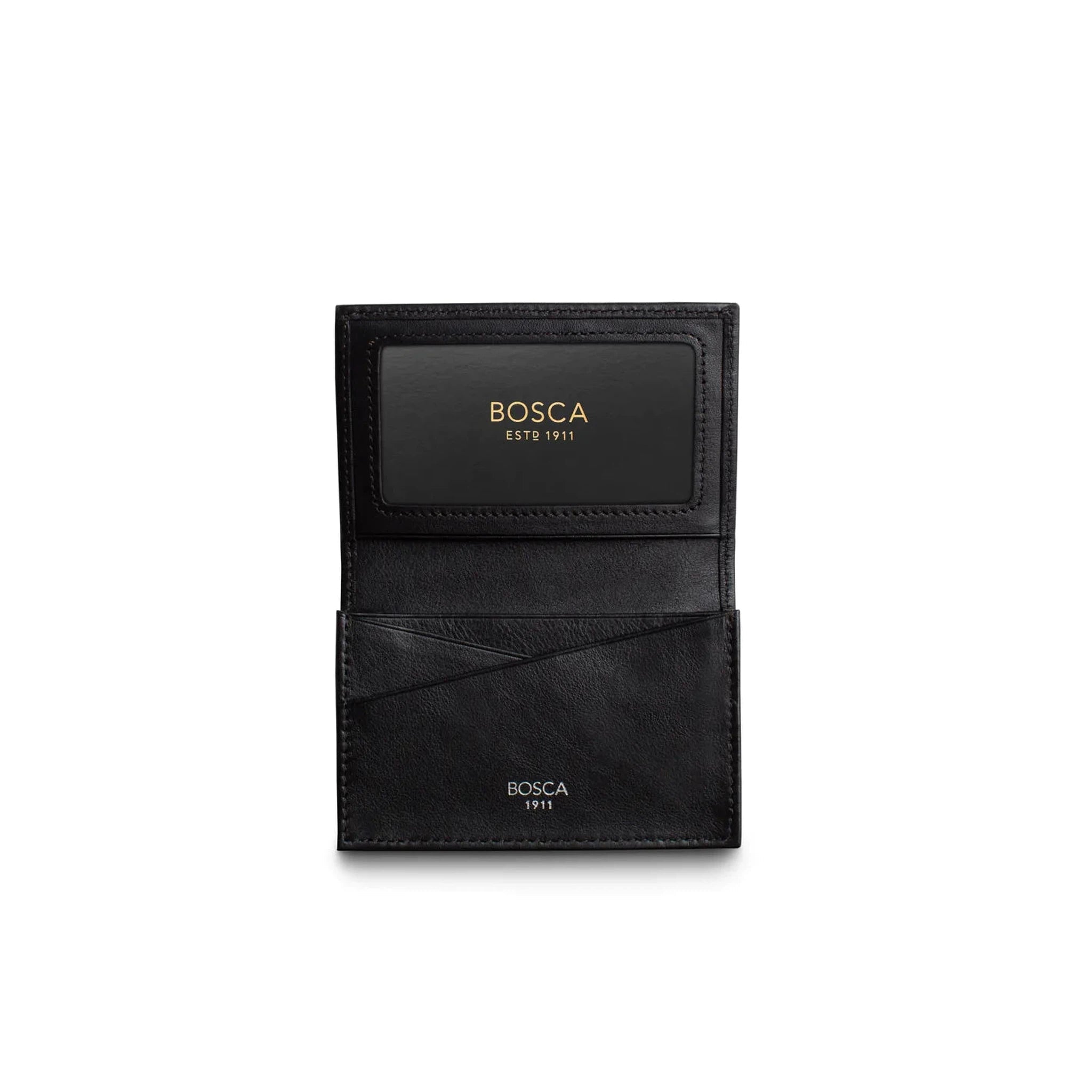 Premium Bosca Nappa Leather Slim Wallet - 2 Pocket Card Holder with ID Window | RFID Blocking | Perfect for Everyday Carry & Travel Essentials