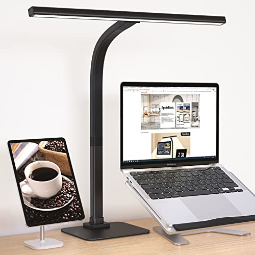 EppieBasic LED Desk Lamp - 12W Dimmable Architect Lamp with 6 Color Modes & Auto Dimming, Modern Office Lighting for Home, Workbench, Studio Monitor - Perfect for Studying, Reading, and Computer Work