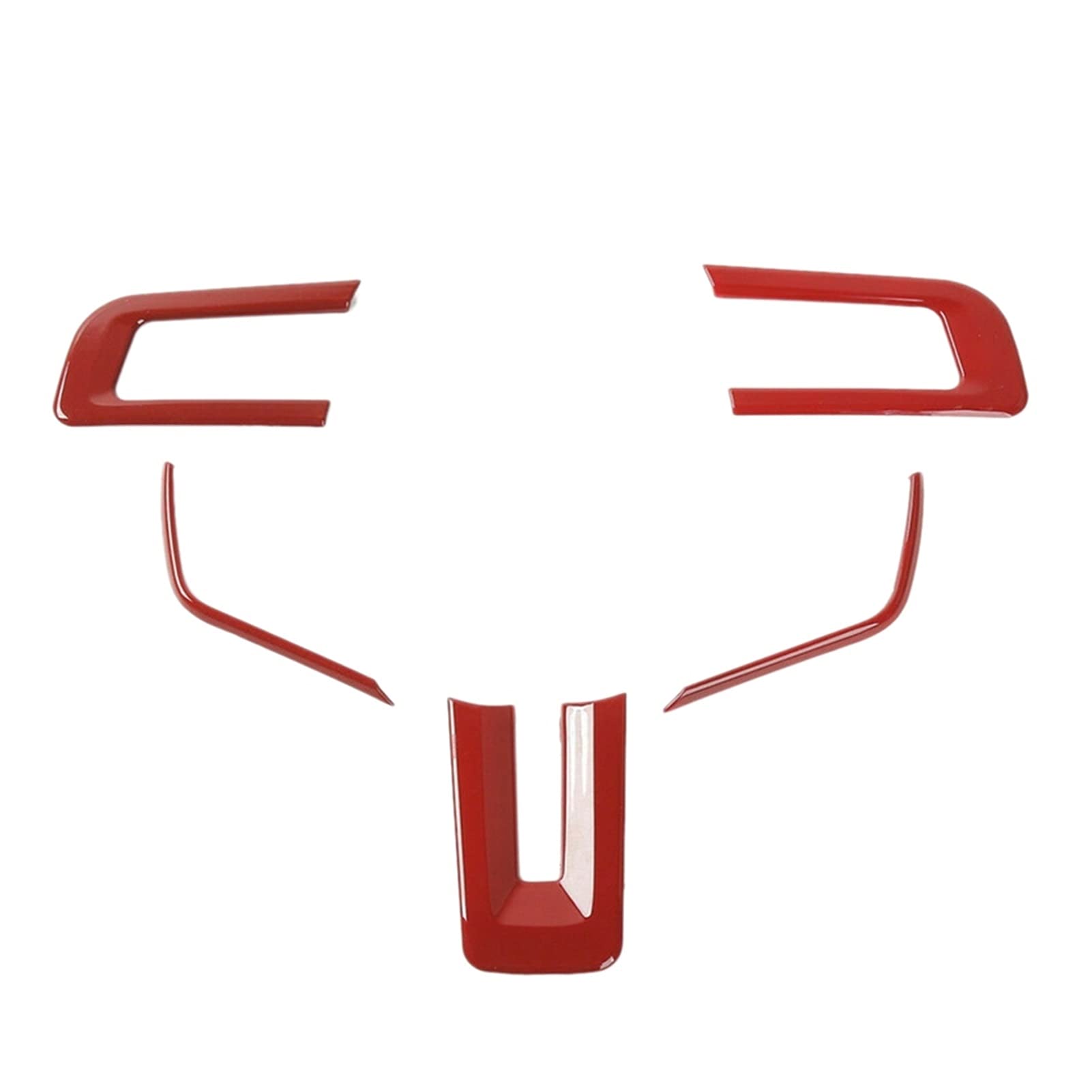 5Pcs Red Steering Wheel Trim Frame Cover for Ford Mustang 2015-2019 - Premium Interior Car Accessories - Perfect for Car Enthusiasts & Customization (Color: Red)