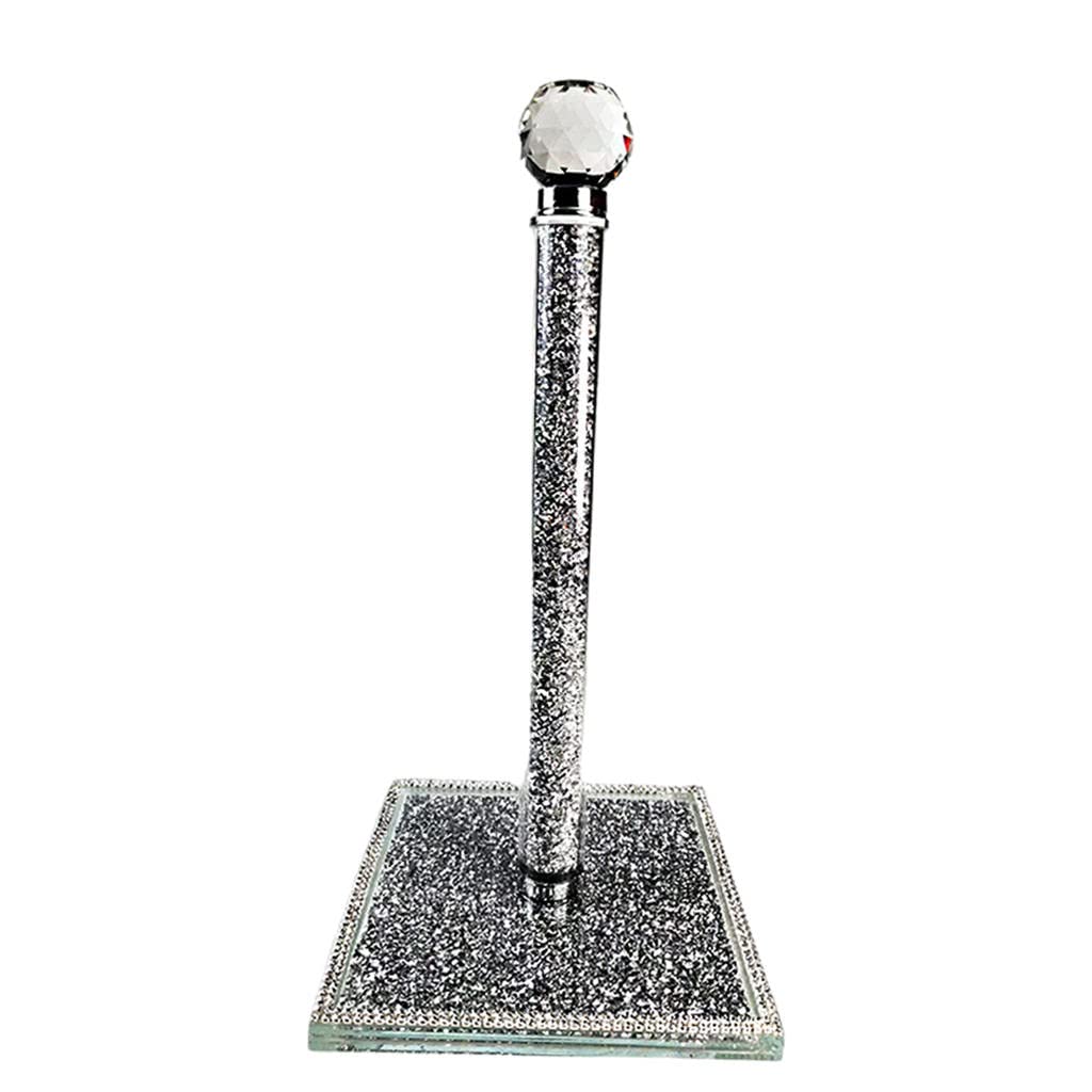 FAKEME Standing Tissue Holder - Silver Bathroom & Kitchen Paper Towel Roll Stand for Cabinet Countertop, Home Hotel Office Accessories | Durable & Stylish Storage Rack for Bath, Kitchen, Living Room