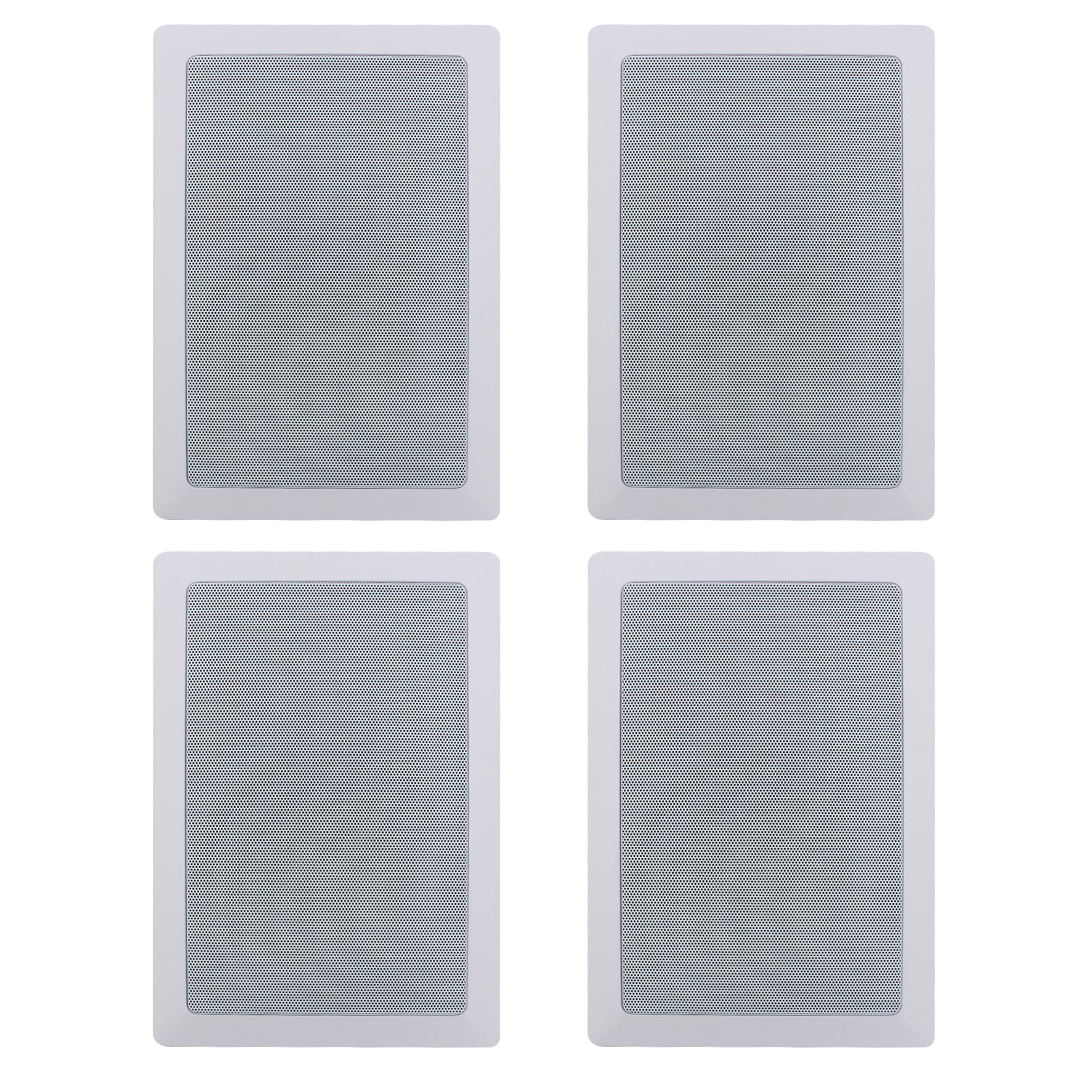 Herdio 5.25 Inch 2-Way Wall Mount Speakers - High Quality Indoor Outdoor Stereo Sound for Bathroom, Kitchen, Covered Porch, Patio (Set of 4, Paintable Grille) - Perfect for Home Theater, Background Music & Entertainment Areas