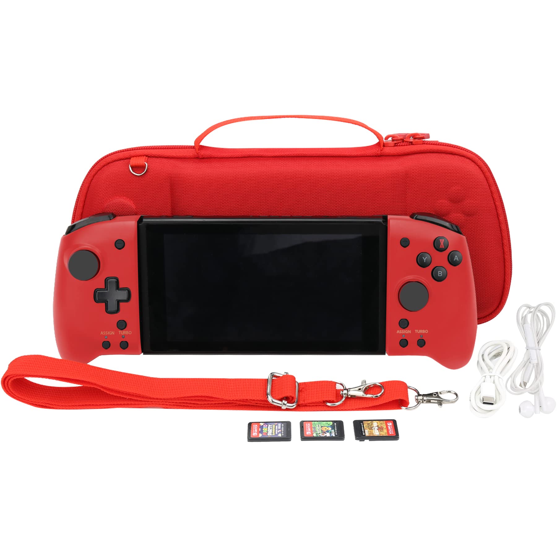 Aenllosi Hard Protective Case for Hori Split Pad Pro & Compact Controller - Ergonomic Nintendo Switch Accessory (Red) - Perfect for Travel, Gaming on the Go, and Controller Storage