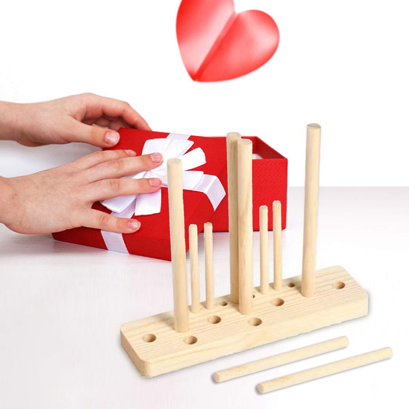 5-in-1 Wooden Bow Maker Tool Kit - DIY Ribbon Bows for Christmas Gifts, Wreaths, Party Decorations, Hair Accessories & Corsages - Includes Step-by-Step Instructions - Perfect for Holiday Crafts, DIY Projects & Gift Wrapping