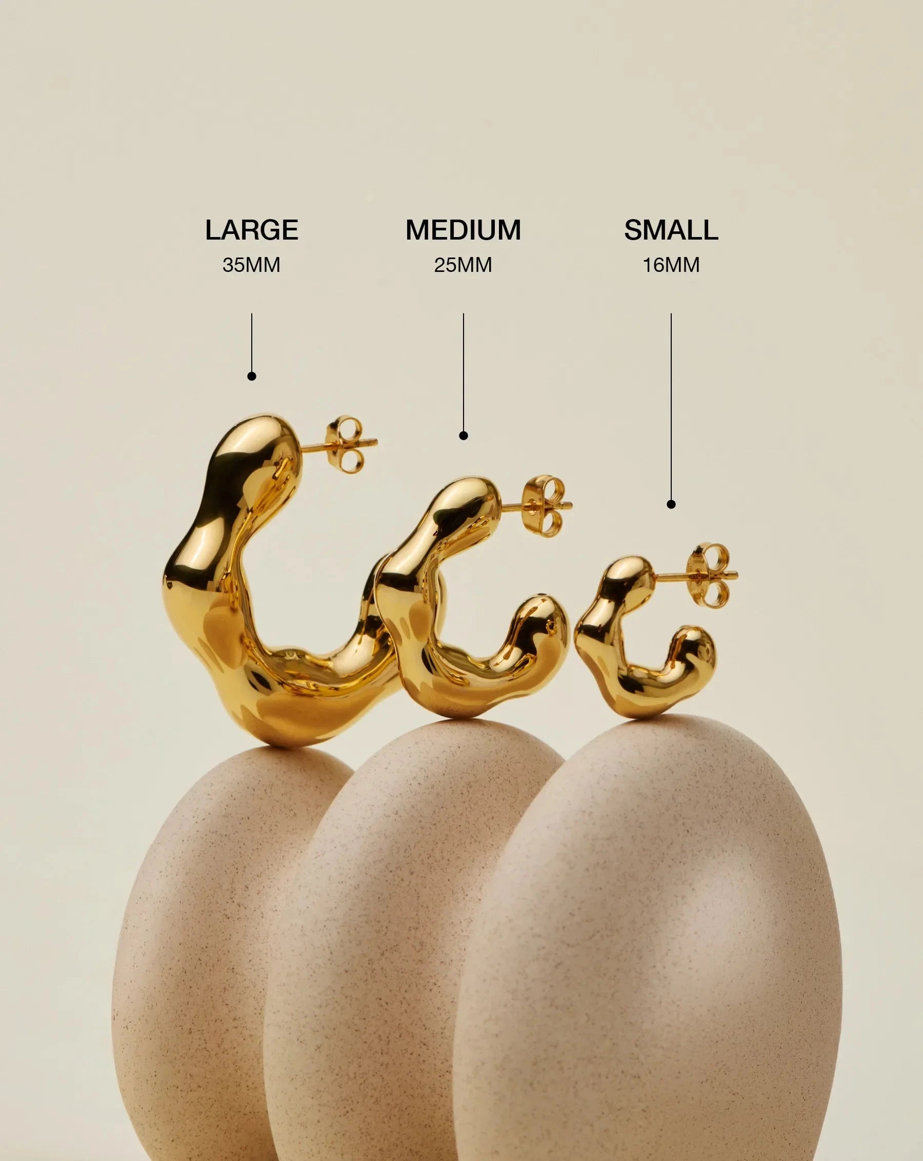 Eny Puffy Medium Hoop Earrings - 18k Gold Plated Women's Fashion Jewelry | Perfect for Everyday Wear, Parties & Special Occasions
