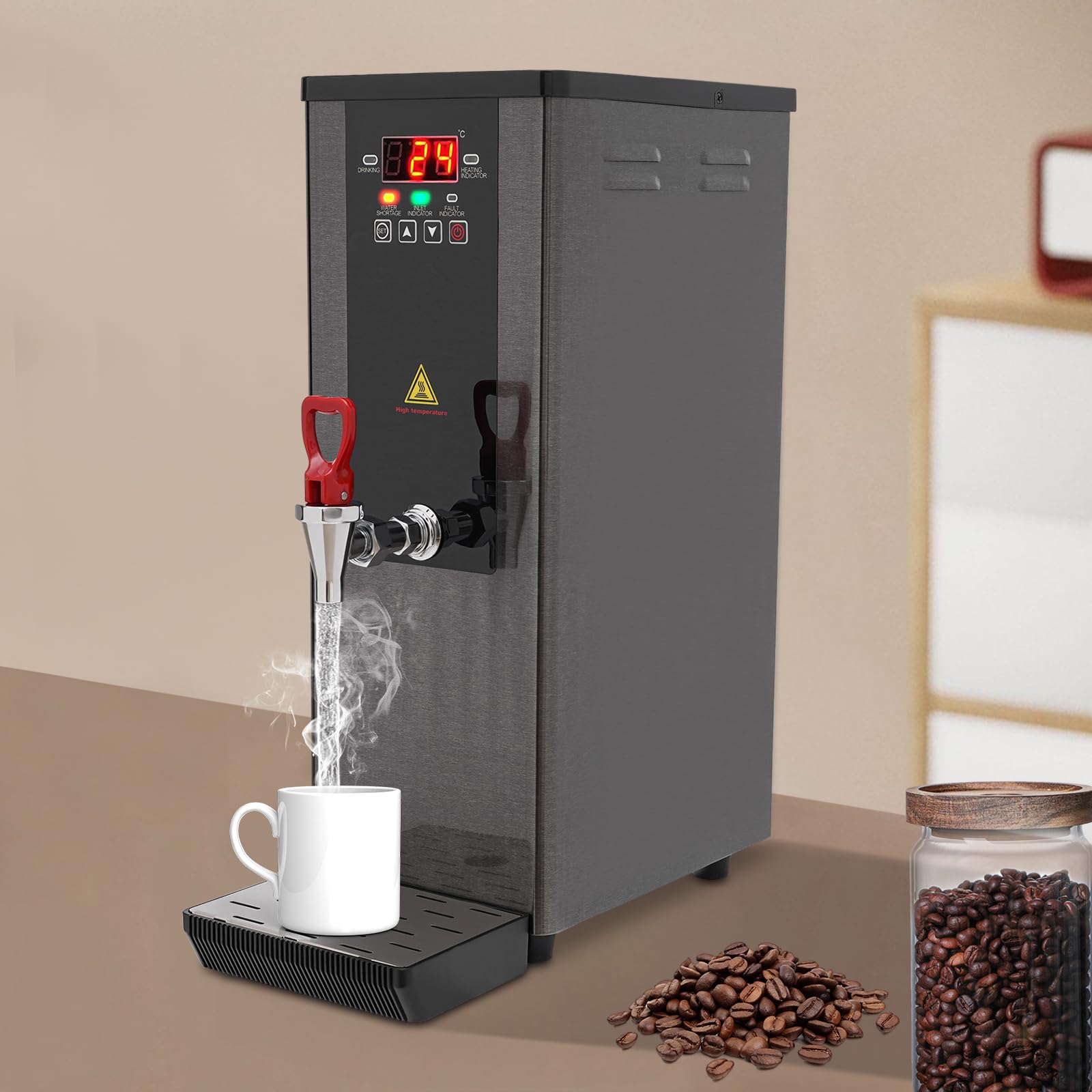 Commercial Electric Hot Water Dispenser 20L/5.28Gal - 3000W Fast Boiling Water Boiler for Tea, Coffee, Dessert Shops & Hotels (45L/H Output) - Perfect for High-Demand Beverage Service and Food Preparation