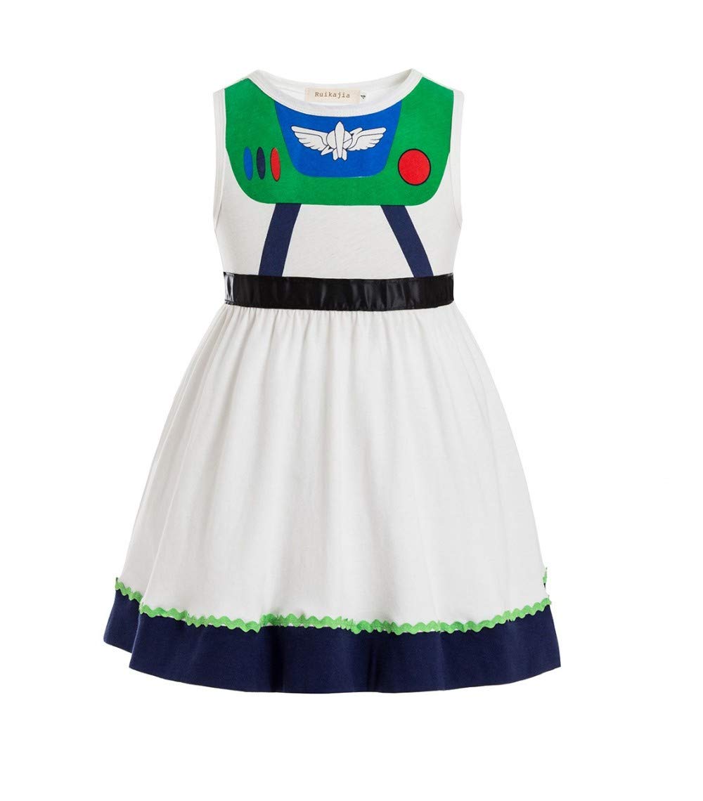 Toy Story Buzz Lightyear & Jessie Costume Dress for Kids - Juniors Tunic Tank Fancy Dress for Halloween, Cosplay & Birthday Parties