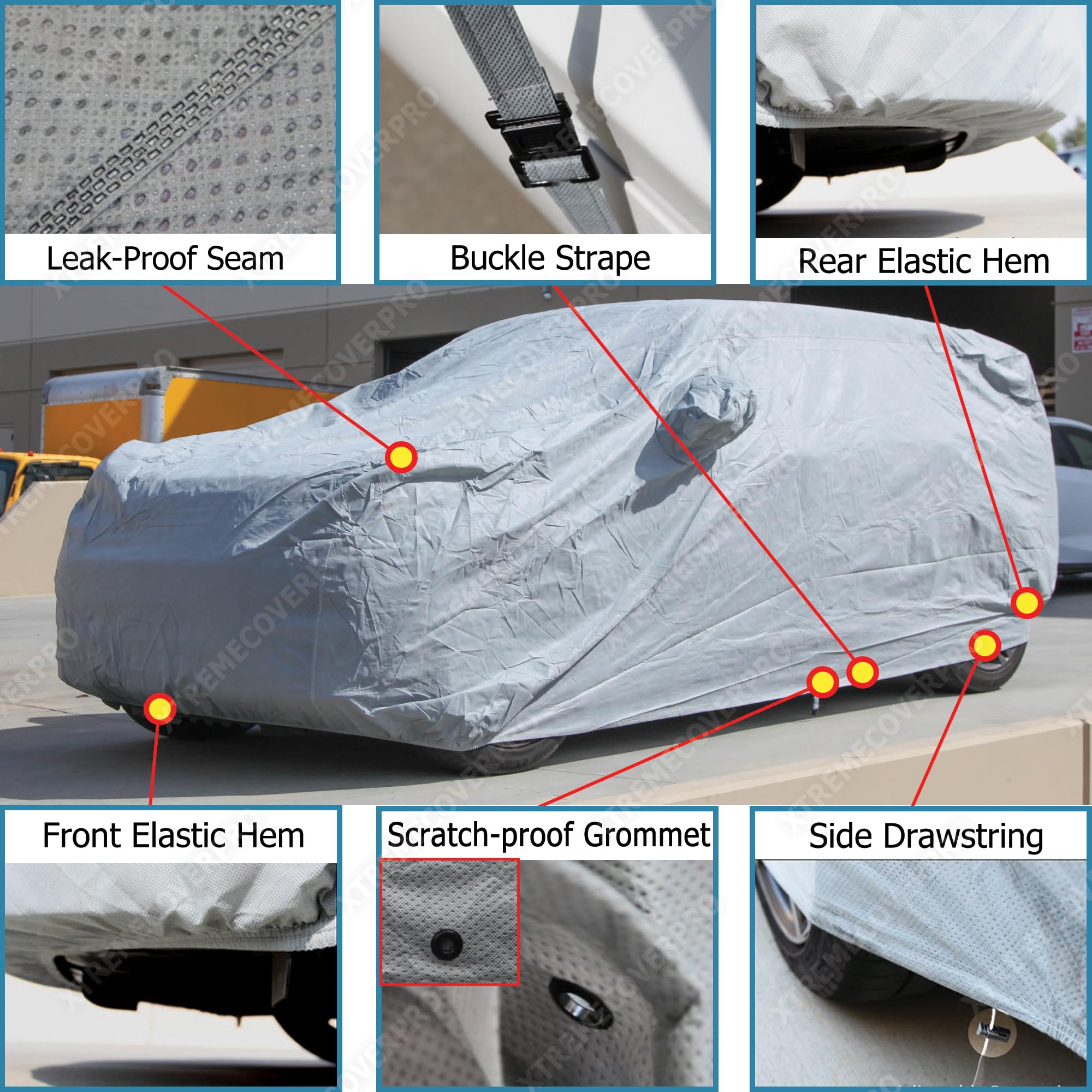 Premium Car Cover for 2020-2025 Mitsubishi Eclipse Cross - XTREMECOVERPRO Platinum Series Waterproof UV Protection (Grey) - All Weather Protection for Indoor/Outdoor Parking