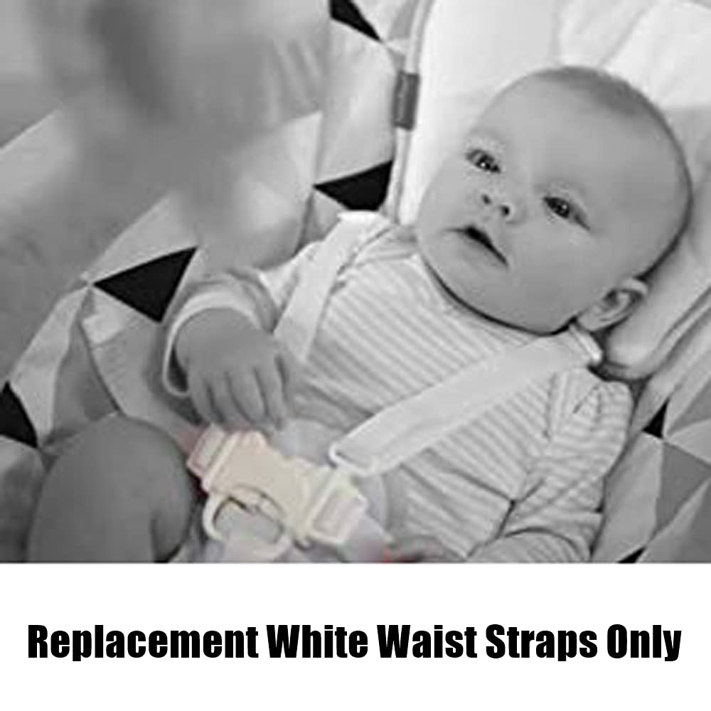 Fisher-Price FBL70 Baby Swing Replacement Waist Straps - Set of 2 White Replacement Belts with Male Buckle Parts | Compatible with Fisher-Price Revolve Swing | Secure & Comfortable for Infants | Perfect for Home, Nursery or Travel Use