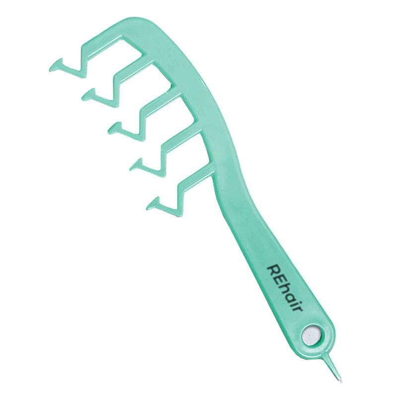 REhair Z-Shaped Hair Slit Comb - Professional Hair Volumizing & Sectioning Styling Tool for Curly, Wavy & All Hair Types (Green) - Perfect for Salon Styling, Home Hair Care & DIY Hairstyles