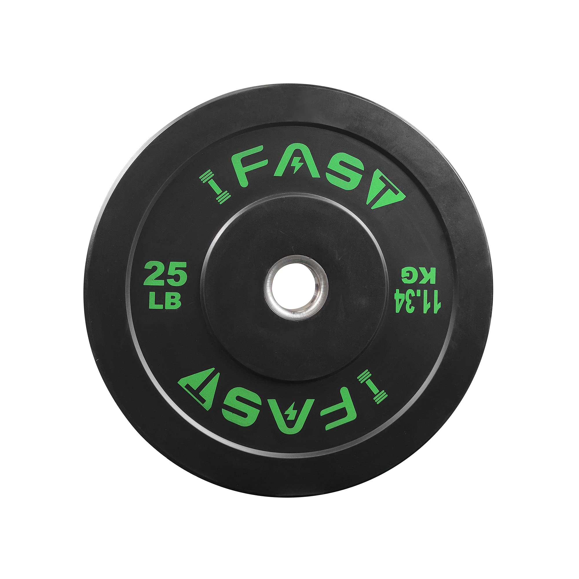 IFAST Olympic Bumper Weight Plates - 2-Inch Steel Insert Rubberized Weight Plates (10LB/15LB/25LB/35LB/45LB/55LB) for Weightlifting, CrossFit & Home Gym - Sold in Pairs or Sets | Durable Rubber Coating for Noise Reduction & Floor Protection