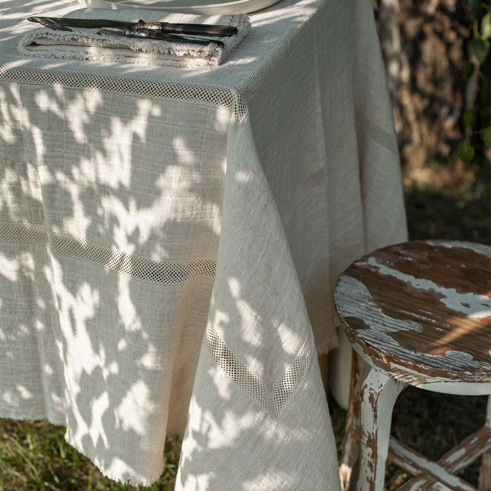 Elegant Net Lace Tablecloth - Premium Round or Rectangular Lace Table Cover for Dining, Wedding, Party Decor - Perfect for Home, Restaurant & Special Events