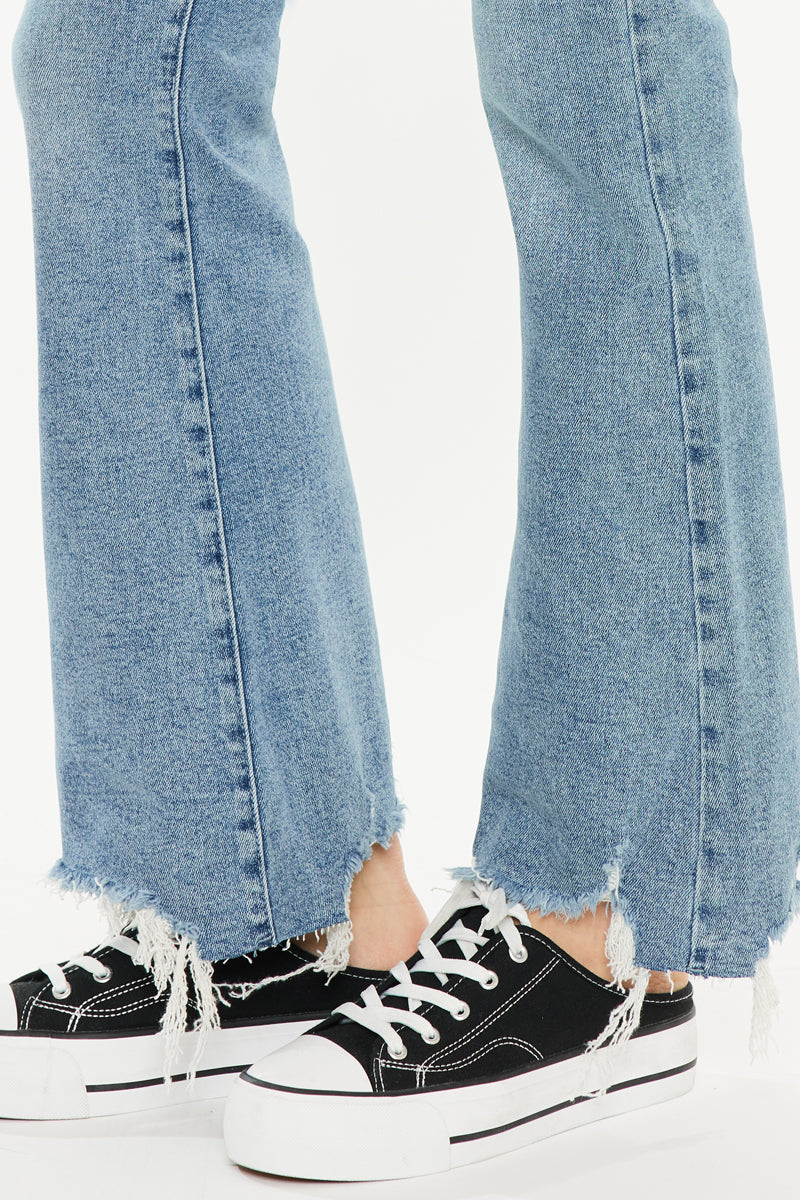 Hawthorne High Rise Flare Jeans for Women - Petite Fit, Comfortable Stretch Denim Pants for Casual Wear & Everyday Outfits