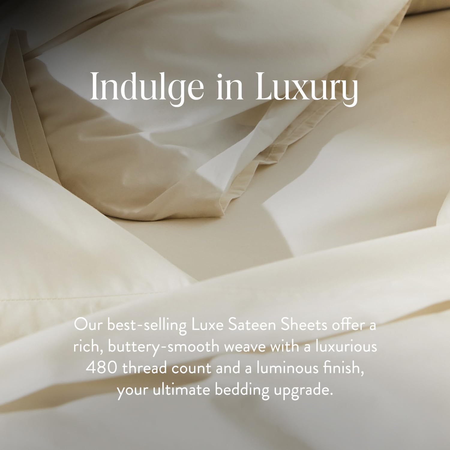 Brooklinen 100% Cotton Luxury Sateen 4-Piece Twin XL Sheet Set - Soft Cream Bedding with Fitted Sheet, Flat Sheet & 2 Pillowcases - Perfect for Guest Rooms, Dorms & Cozy Bedrooms