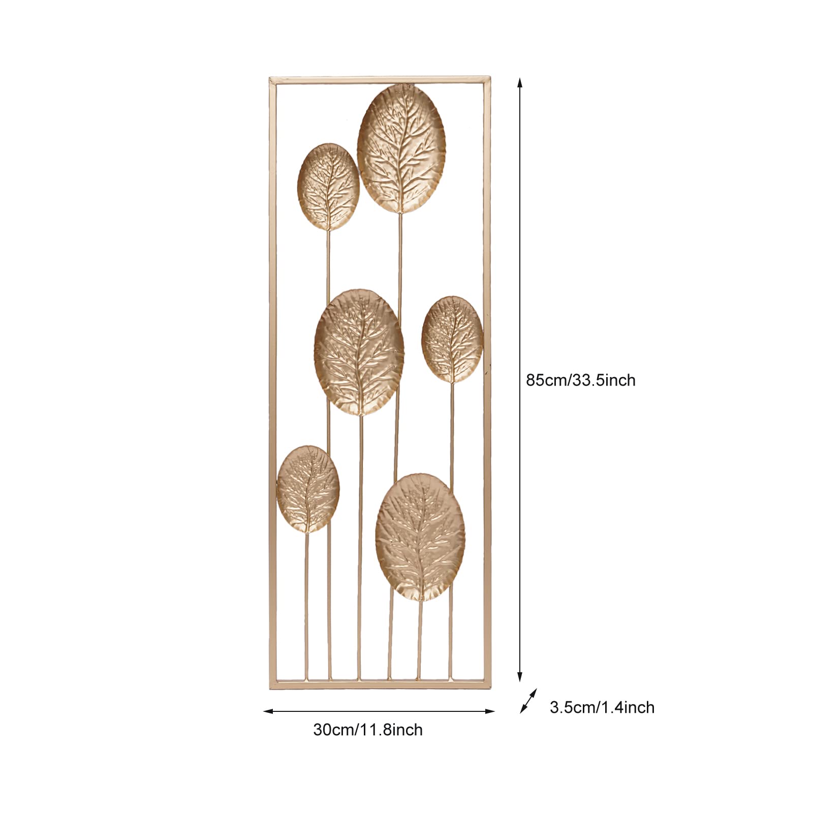 Set of 2 Gold Metal Wall Decor - 33.5