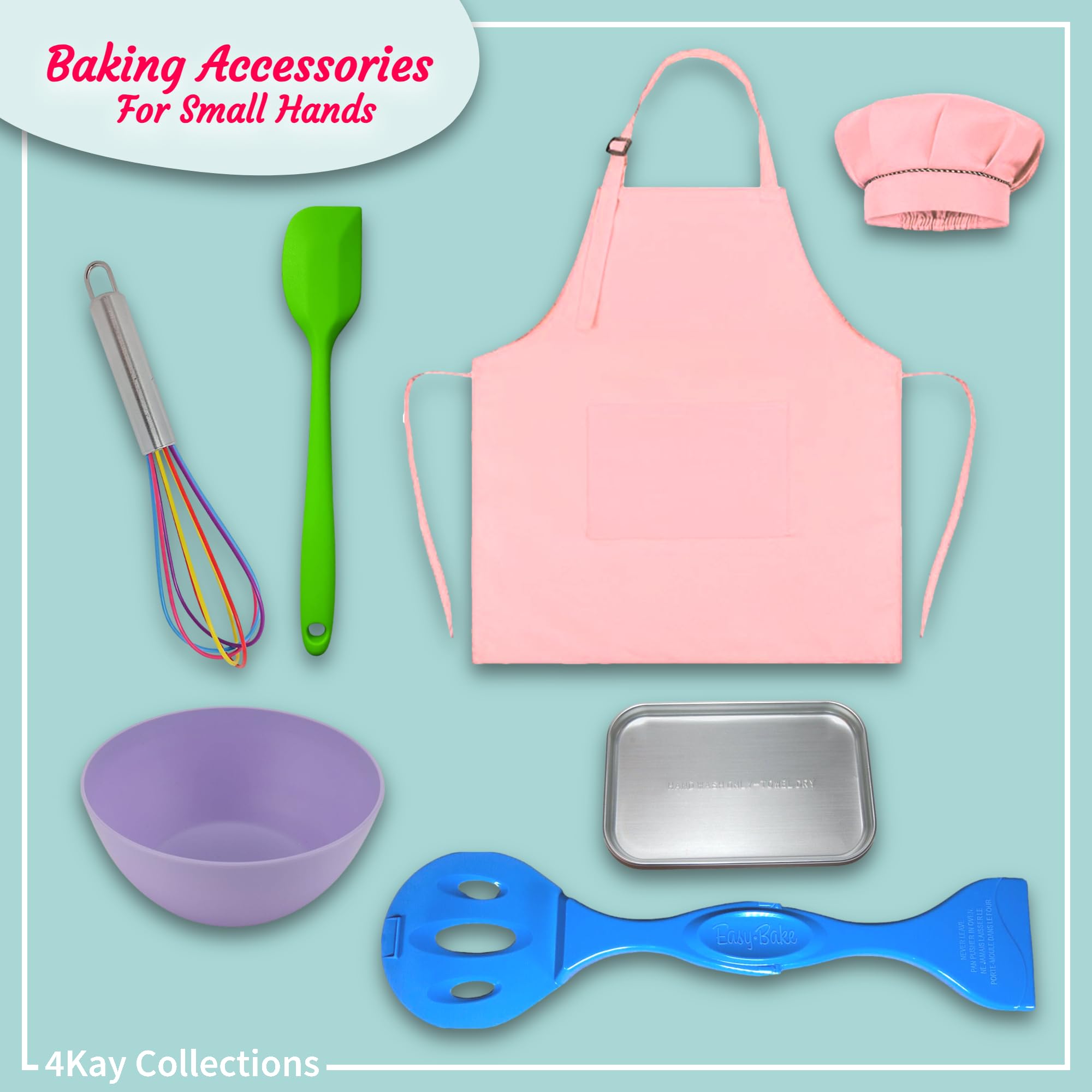 Ultimate Kids Baking Oven Set with 19-Piece Accessories - Mini Oven, 2 Cake Mixes, Apron, Chef Hat, Mixing Bowl, Spatula, Whisk, 9 Stickers, Baking Pan & Tools (Pink Baker Bundle) - Perfect for Pretend Play, Birthday Gifts & STEM Learning