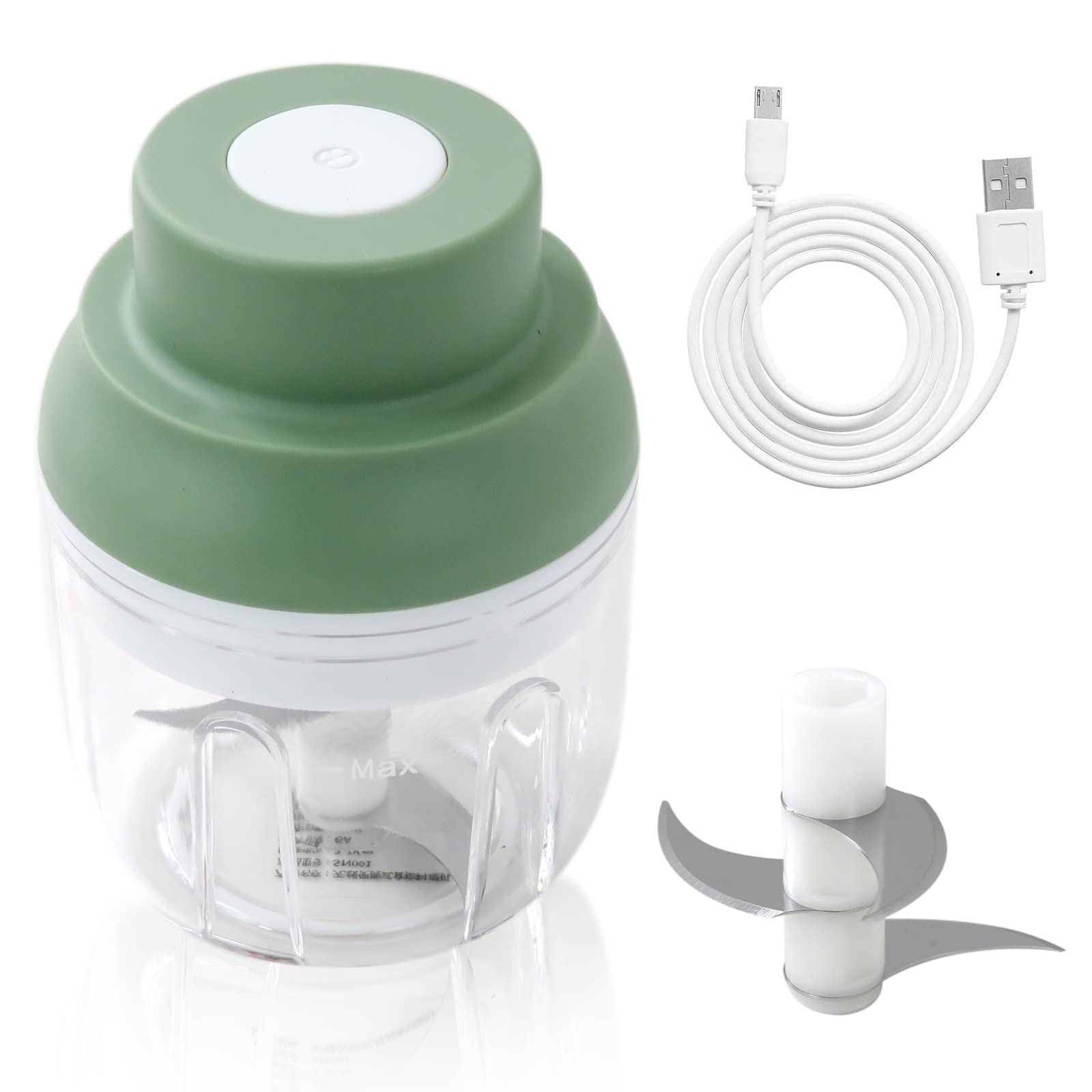Electric Food Chopper & Spice Grinder - 250ml Mini USB Rechargeable Garlic Chopper, Wireless Portable Vegetable Meat Mincer - Perfect for Onion, Chili, Pepper & Herbs - Ideal for Kitchen, Camping & Small Batch Cooking