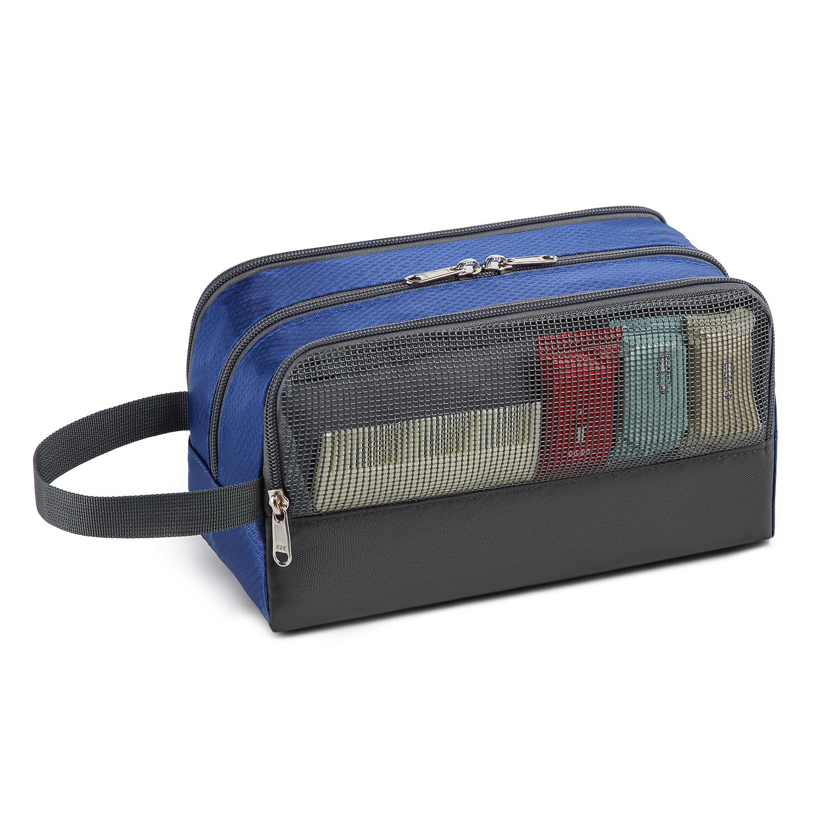 Yeiotsy Small Travel Toiletry Bag - Ultra Lightweight Cosmetic Organizer Pouch for Women & Men (Sapphire Blue) | Perfect for Airplane Carry-On, Gym, Camping & Weekend Getaways